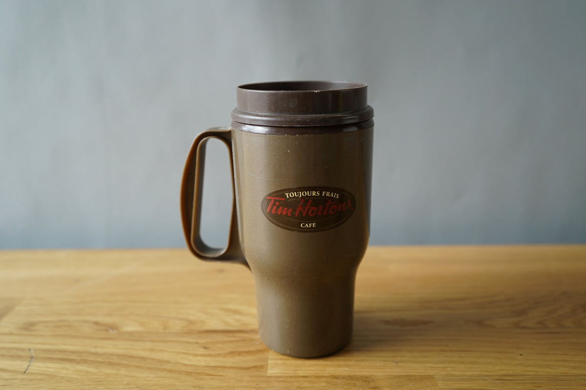 Tim Hortons Stainless Steel Travel Mug With Handle 14oz Spill