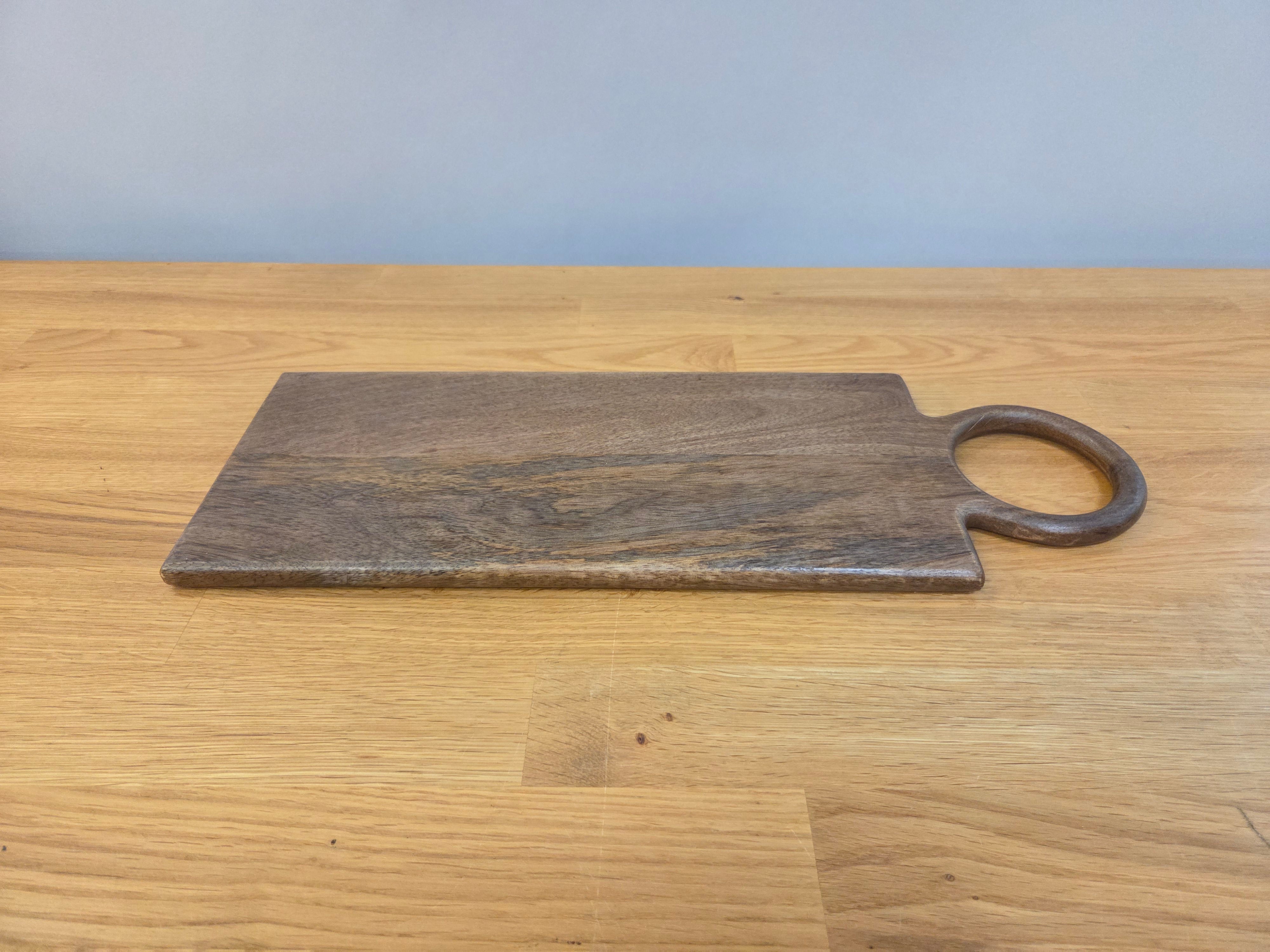 Wood Cutting Board with Wooden Handle