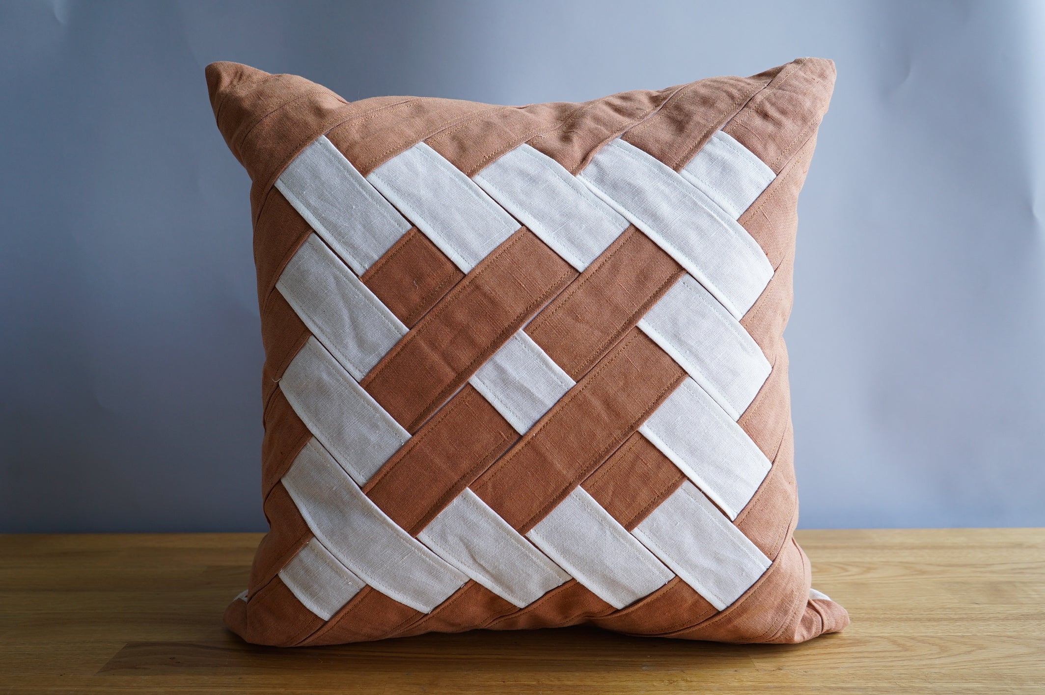 Orange and White Pillow