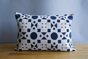 Navy Patterned Pillow