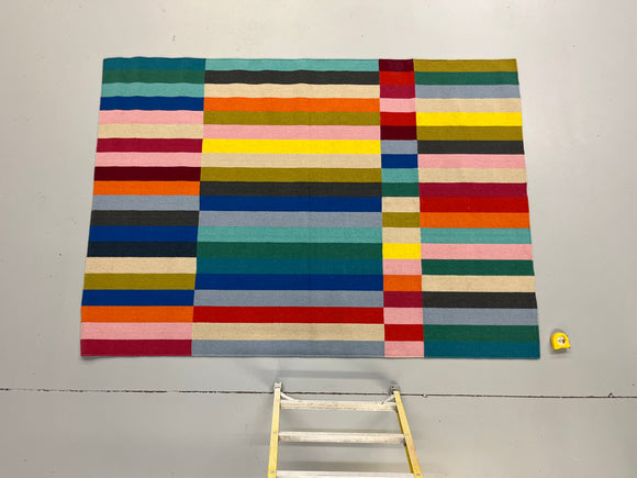 Colour Block Striped Rug - 94x66