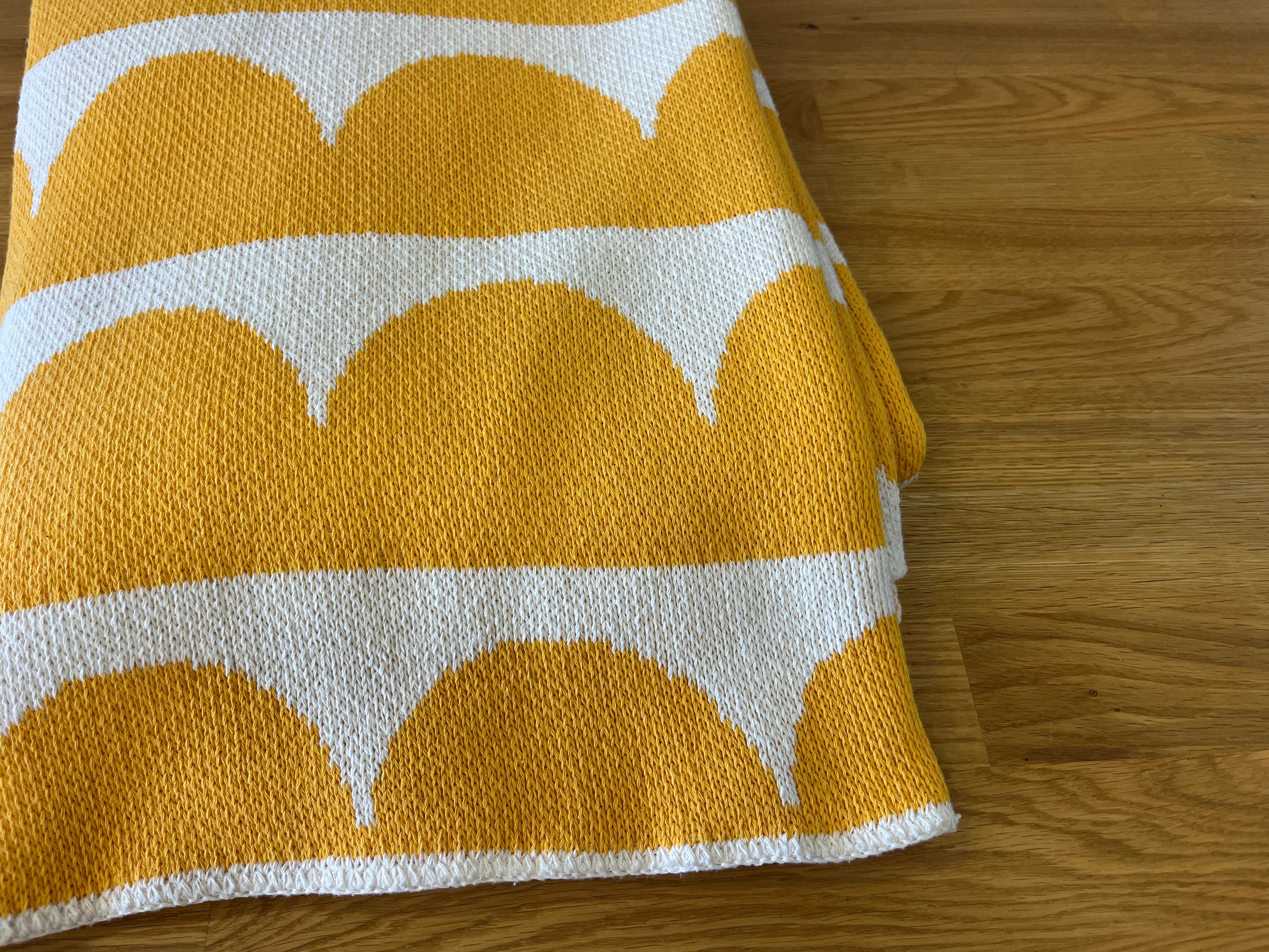 Yellow Wave Throw Blanket