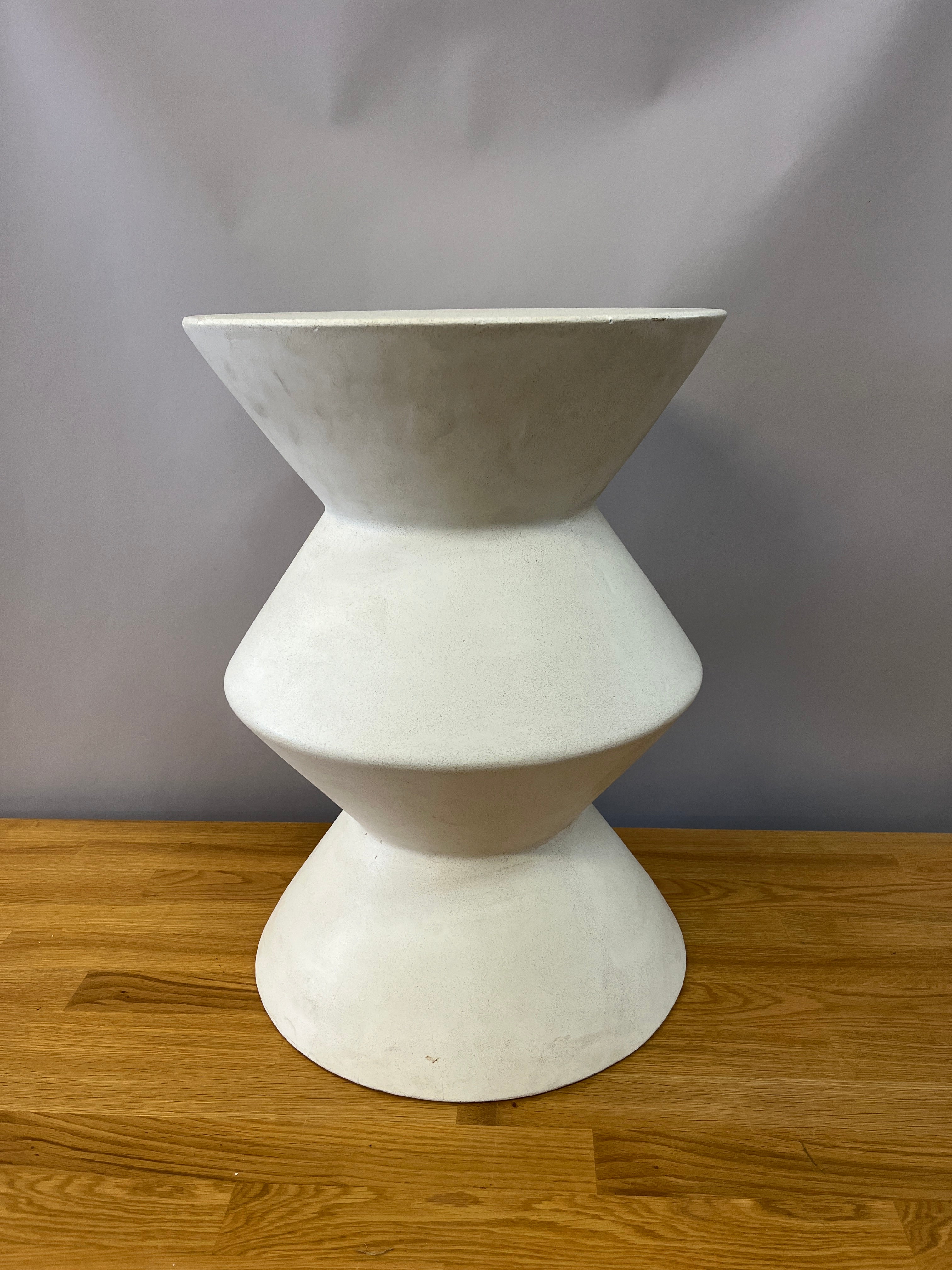 White Hourglass Side Table