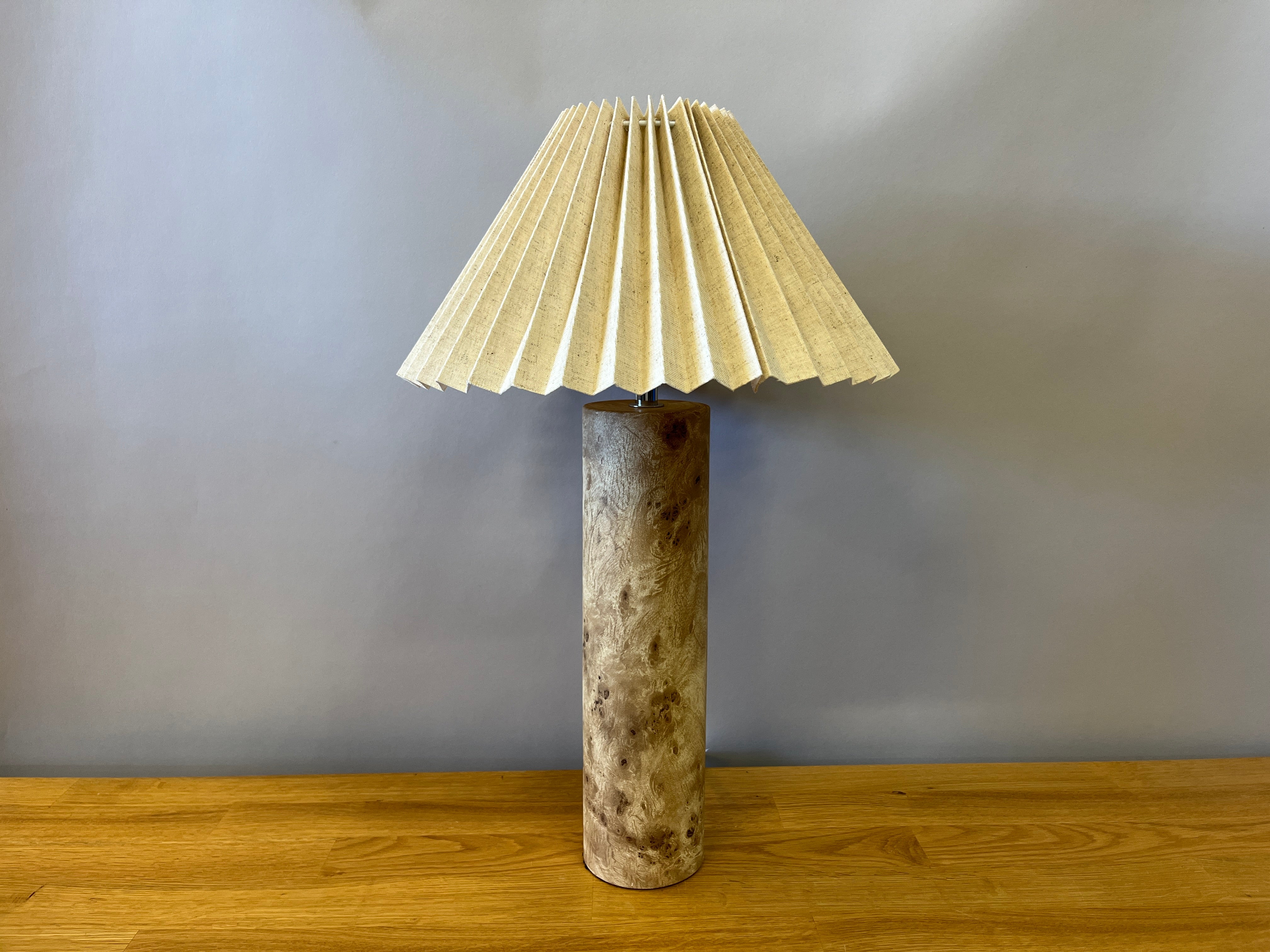 Brown Lamp with Pleated Shade