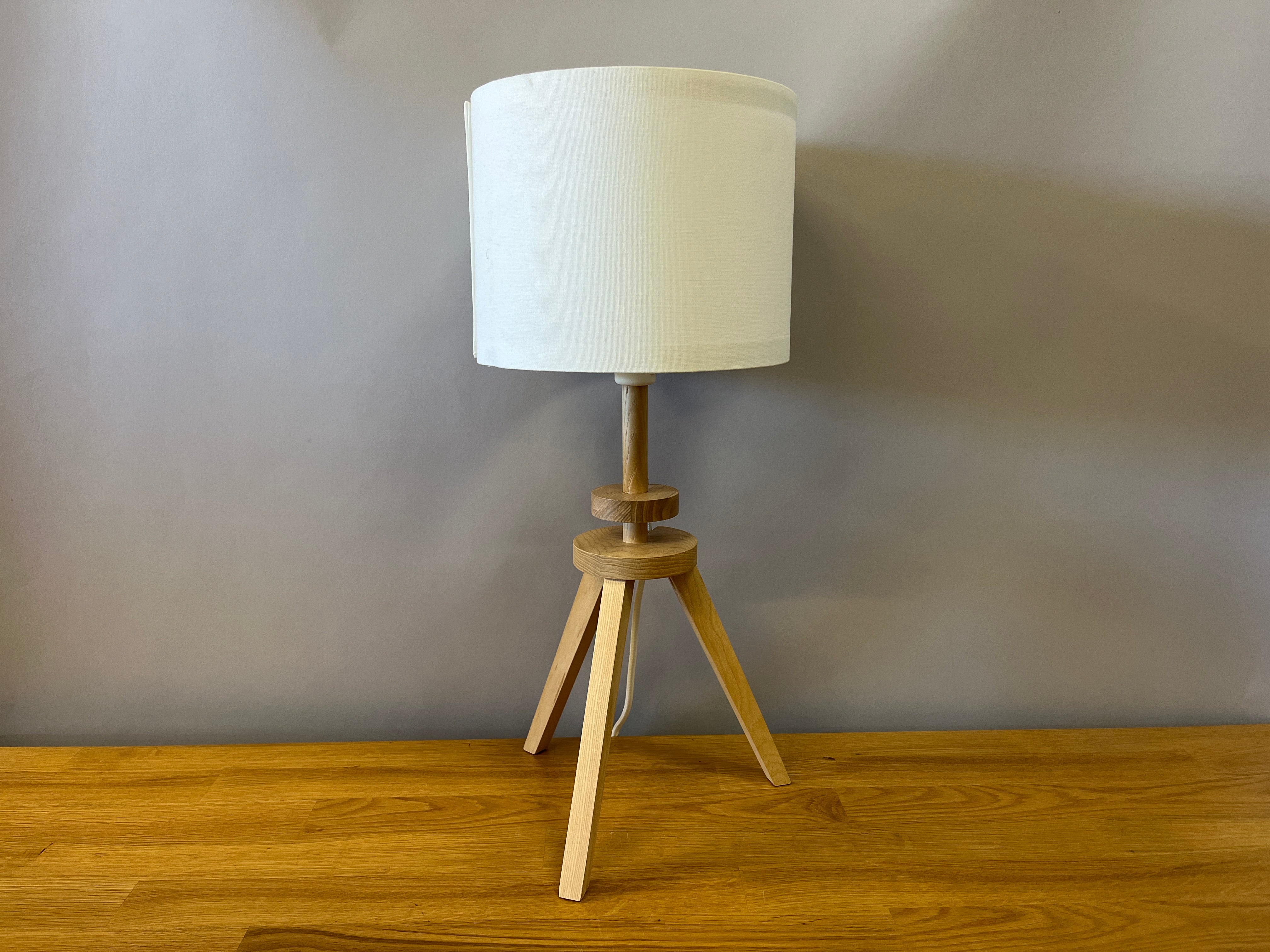 Wood Half Tripod Table Lamp