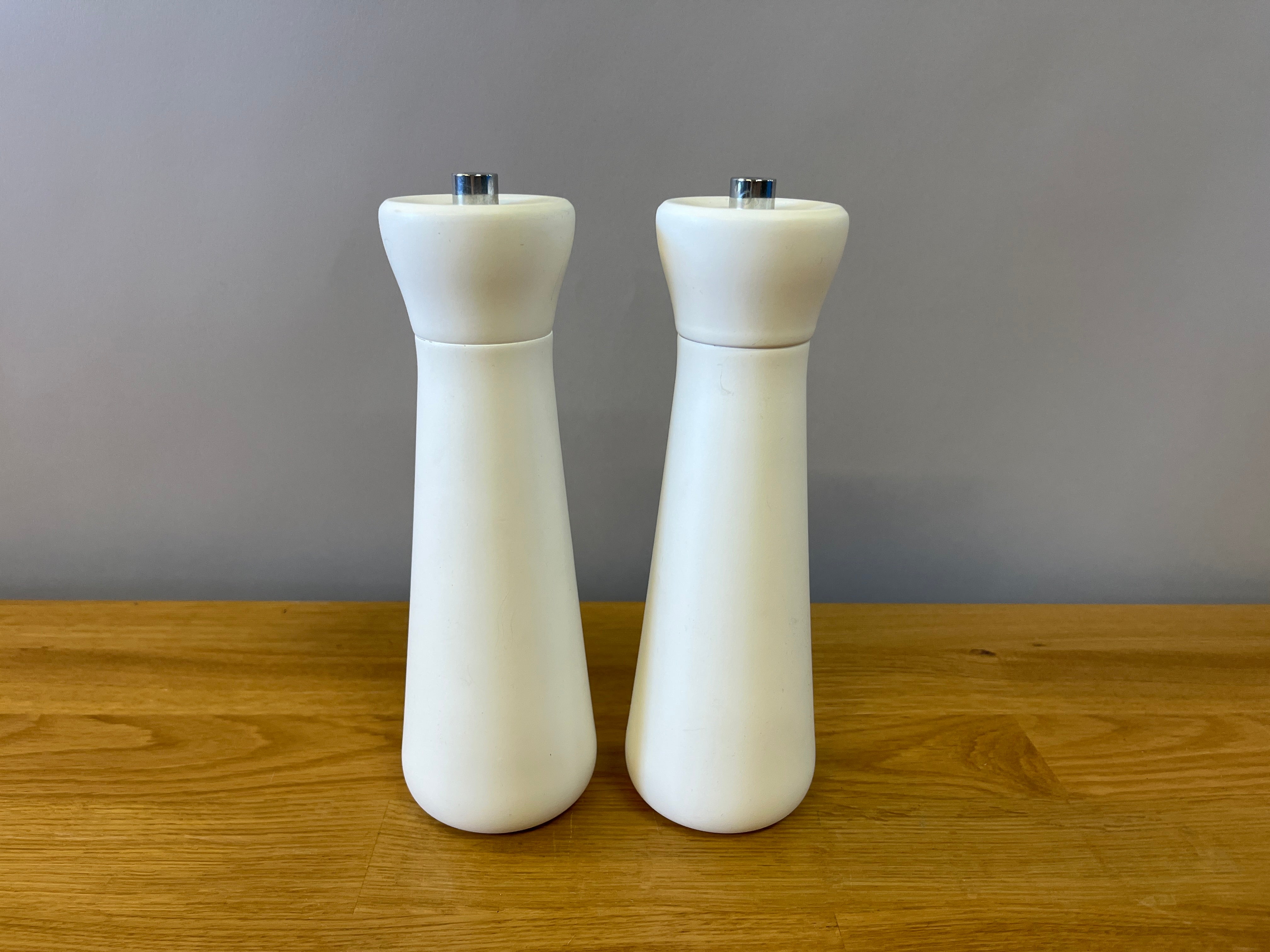 White Salt and Pepper Shakers