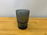 Dark blue fluted drinking glass