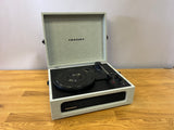 grey linen covered record player