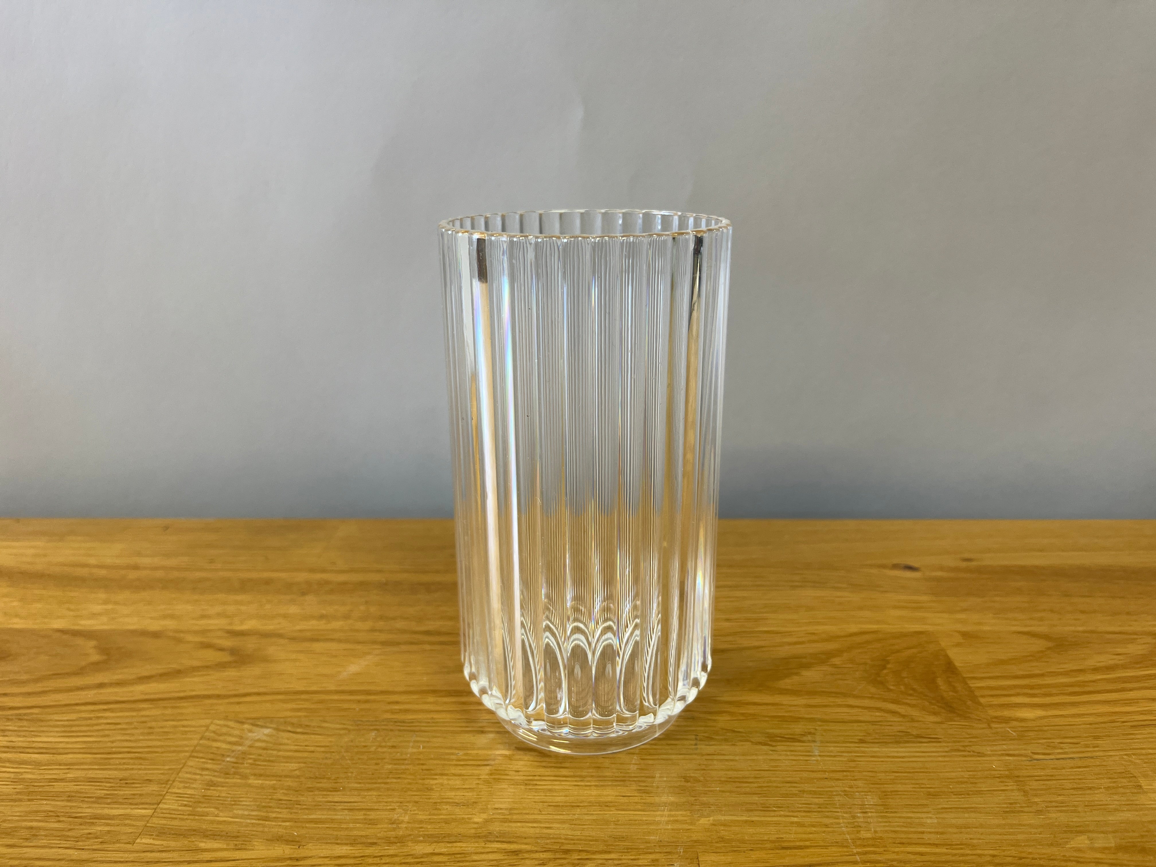 Plastic fluted drinking glass