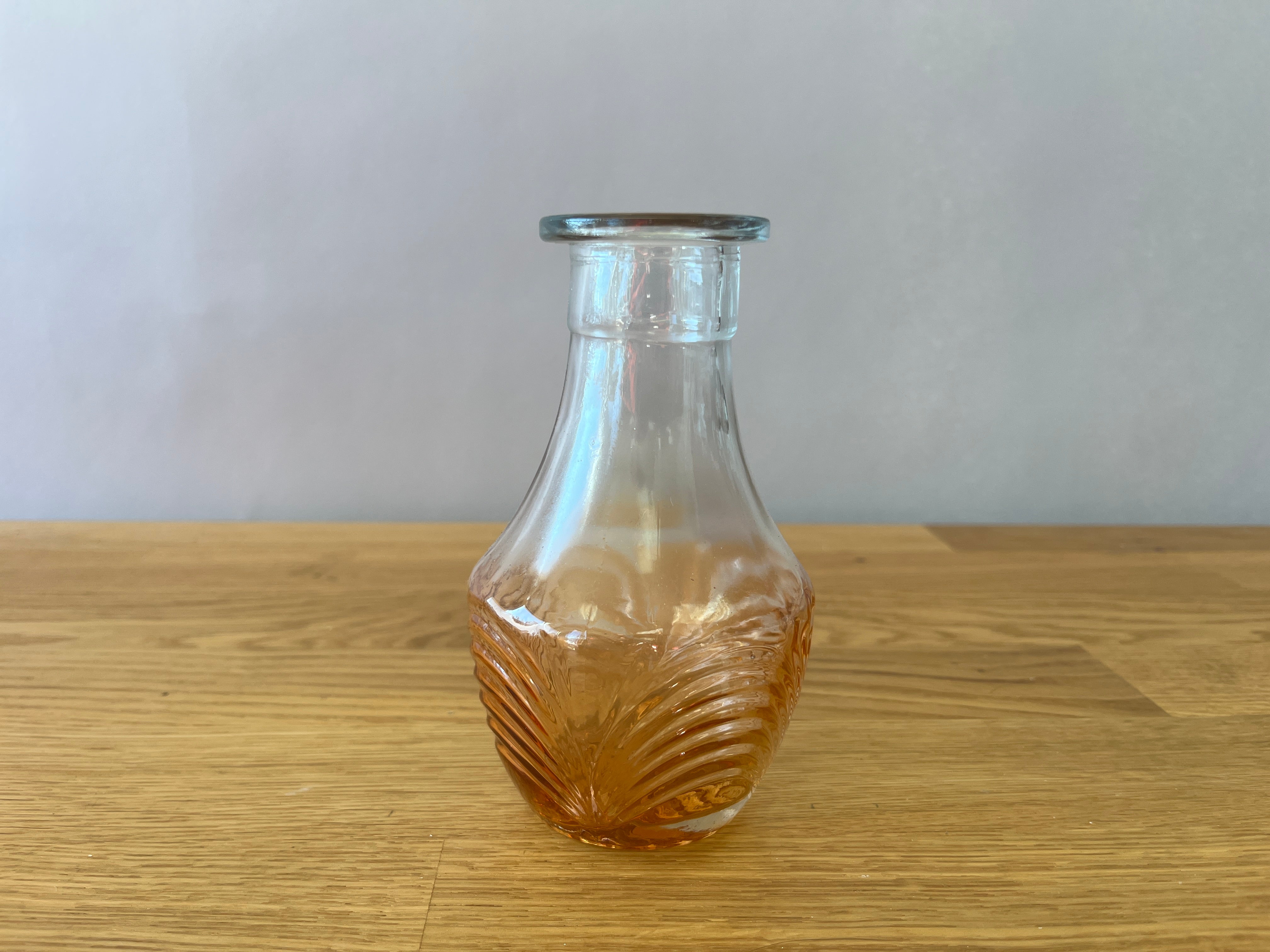 Orange and Clear Ombre Glass Bud Vase