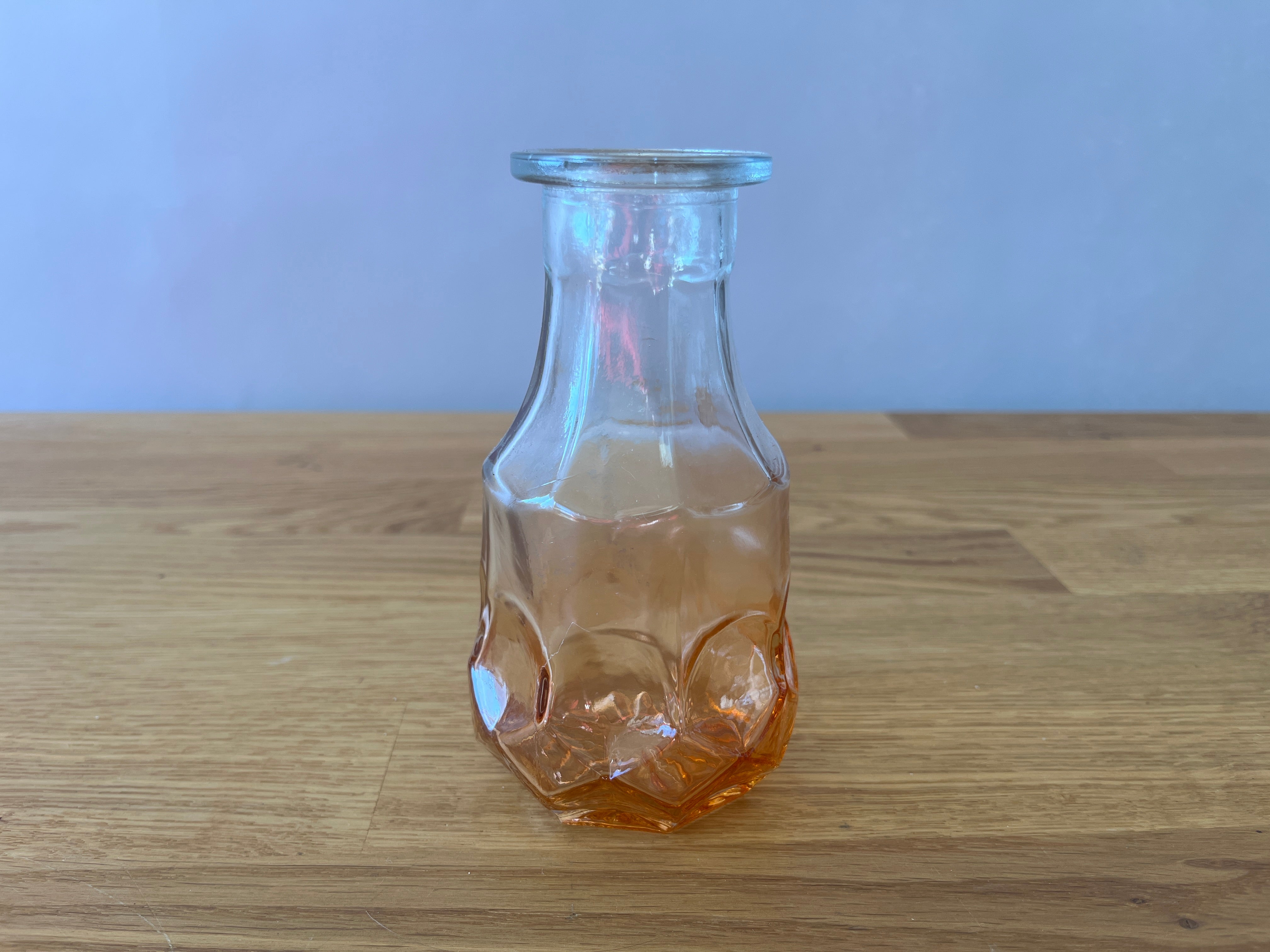 Orange and Clear Ombre Glass Bud Vase
