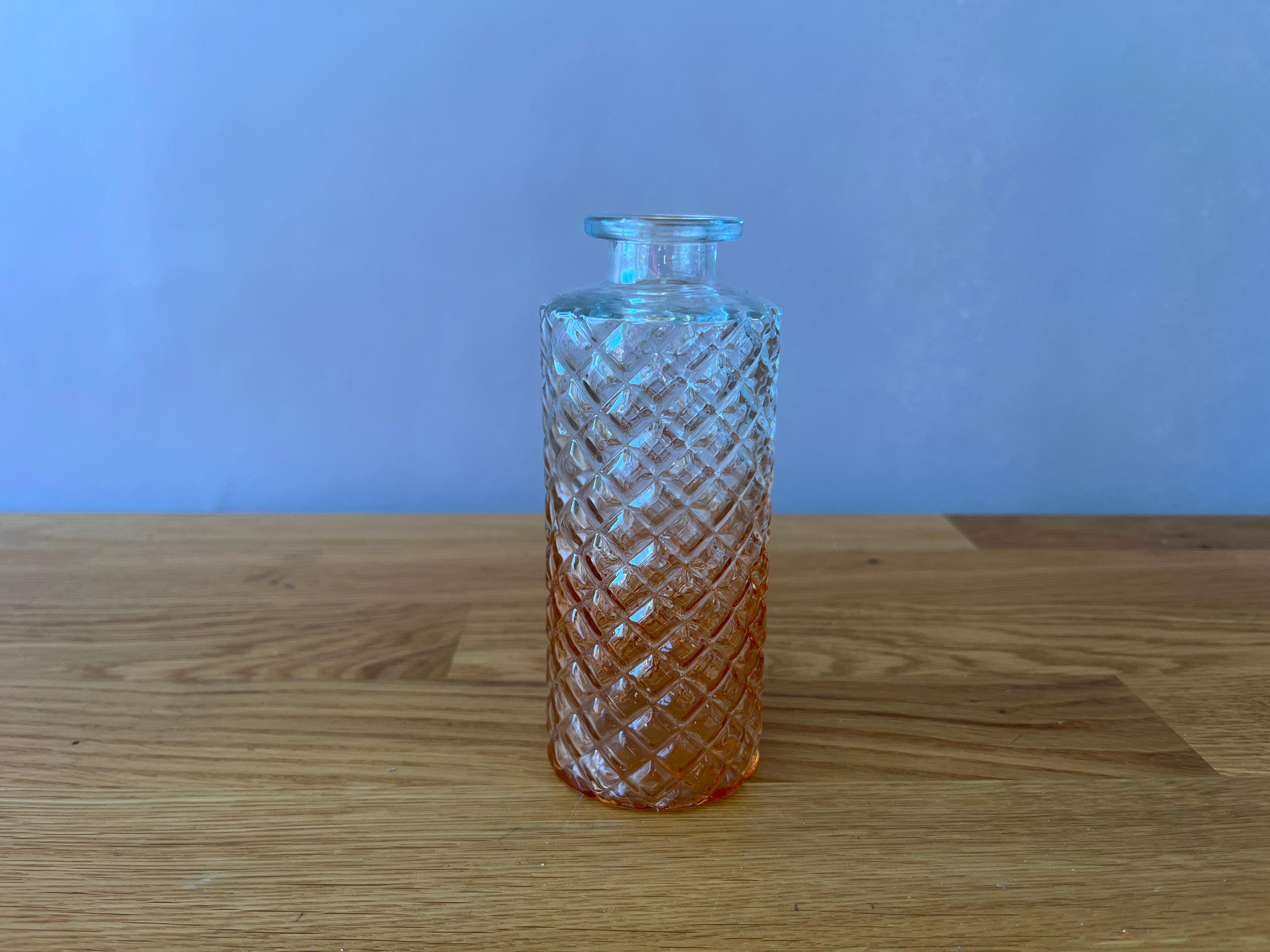 Orange and Clear Ombre Glass Bud Vase