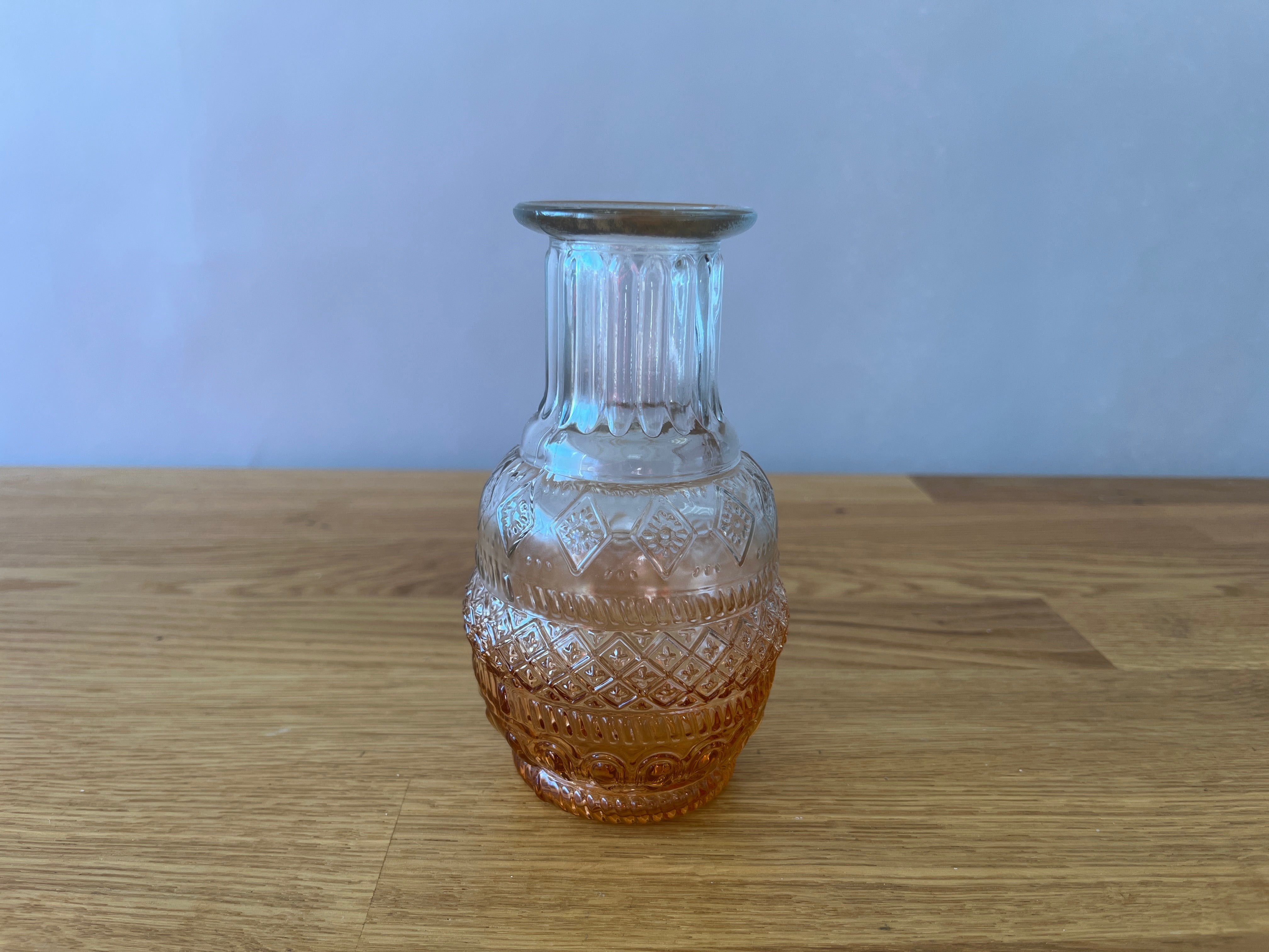 Orange and Clear Ombre Glass Bud Vase