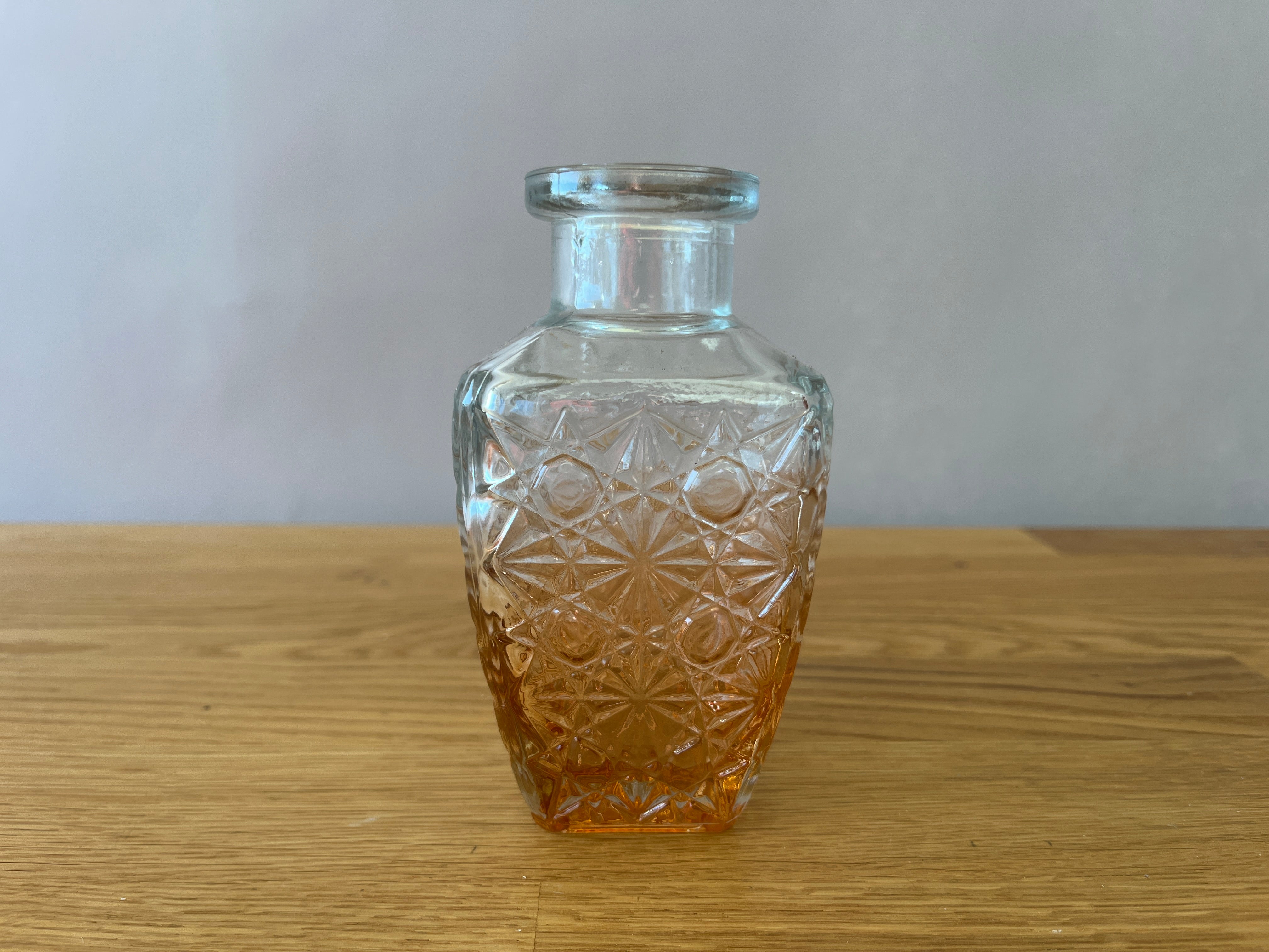Orange and Clear Ombre Glass Bud Vase