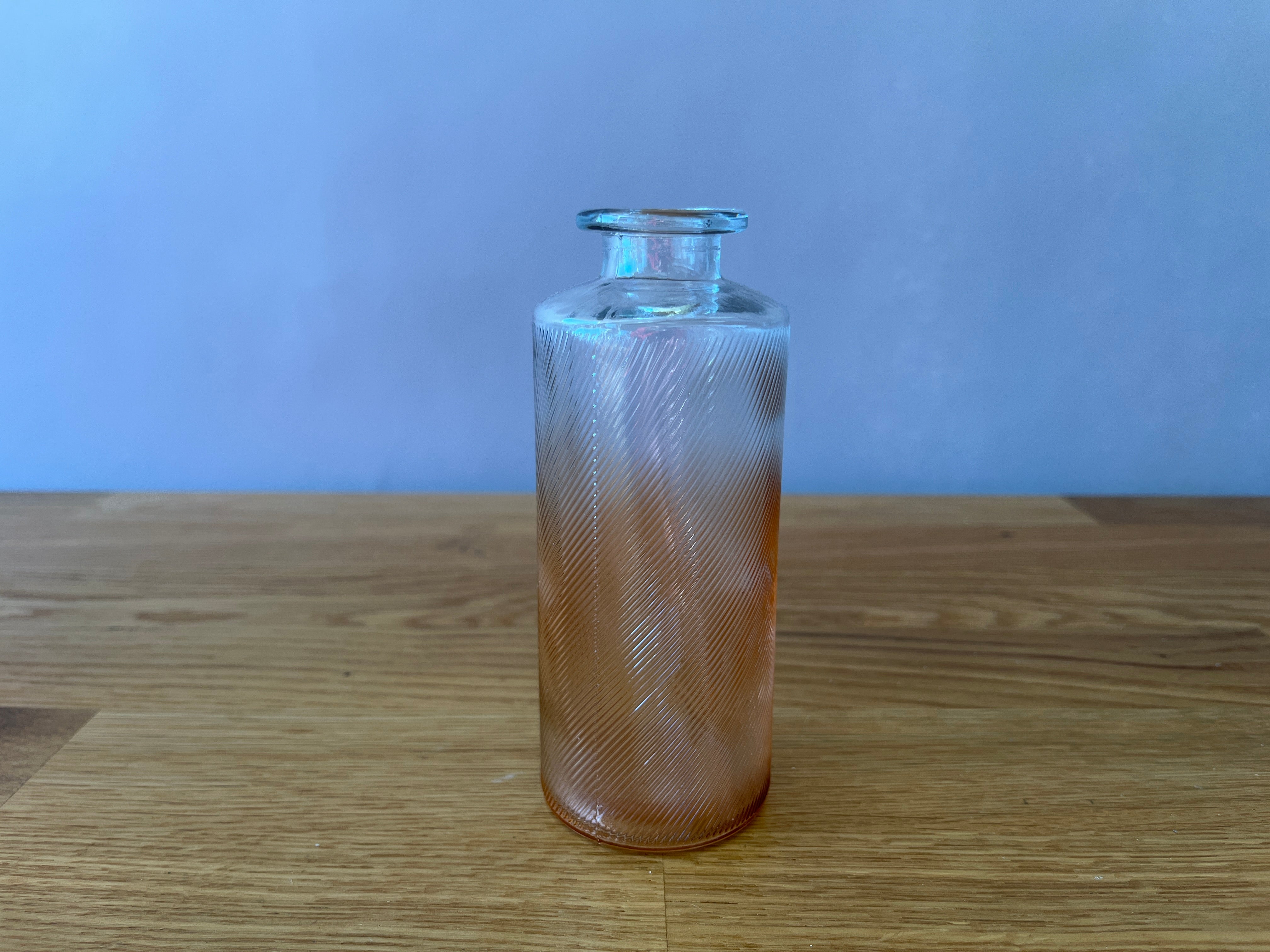 Orange and Clear Ombre Glass Bud Vase