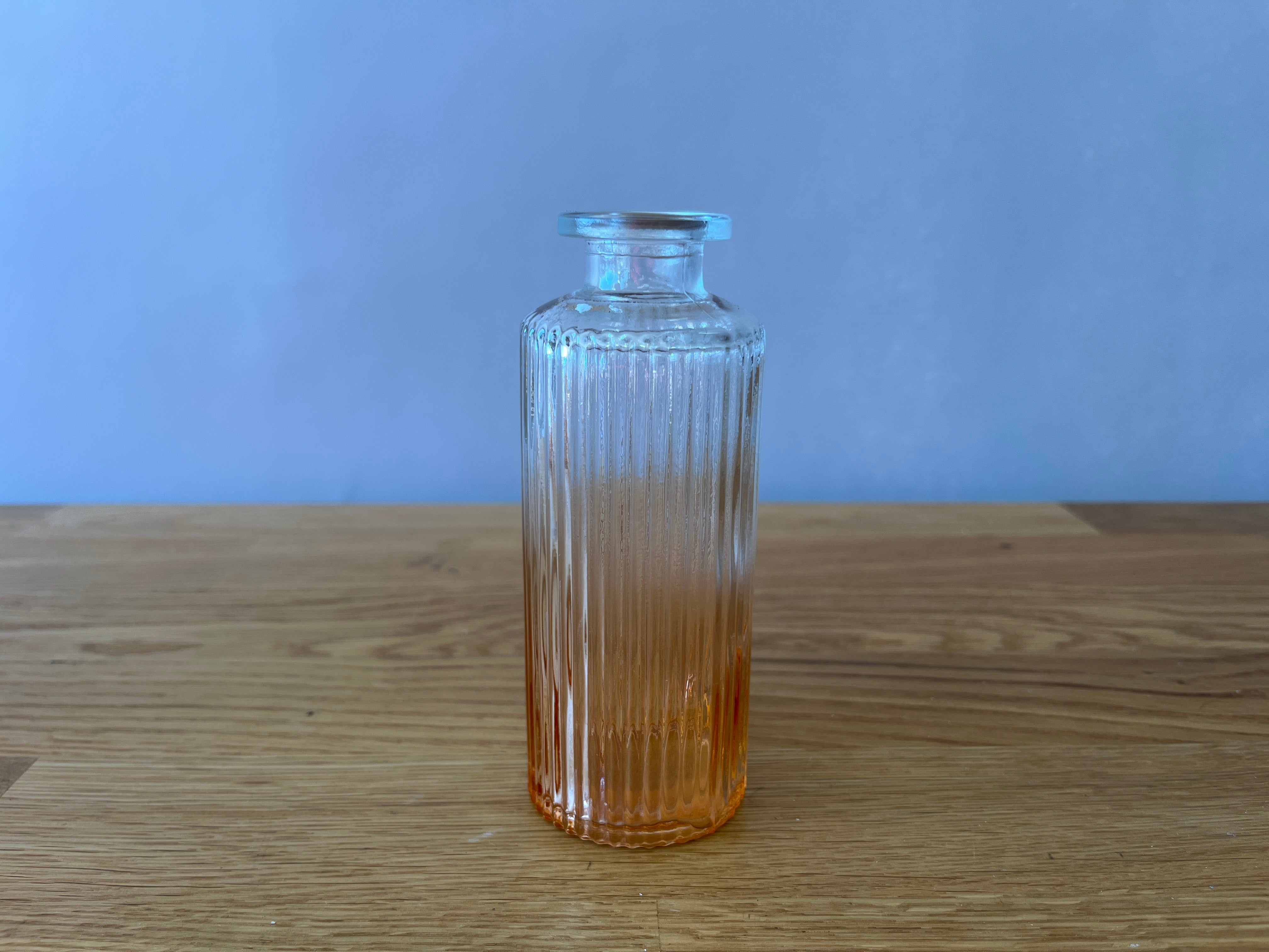 Orange and Clear Ombre Glass Bud Vase