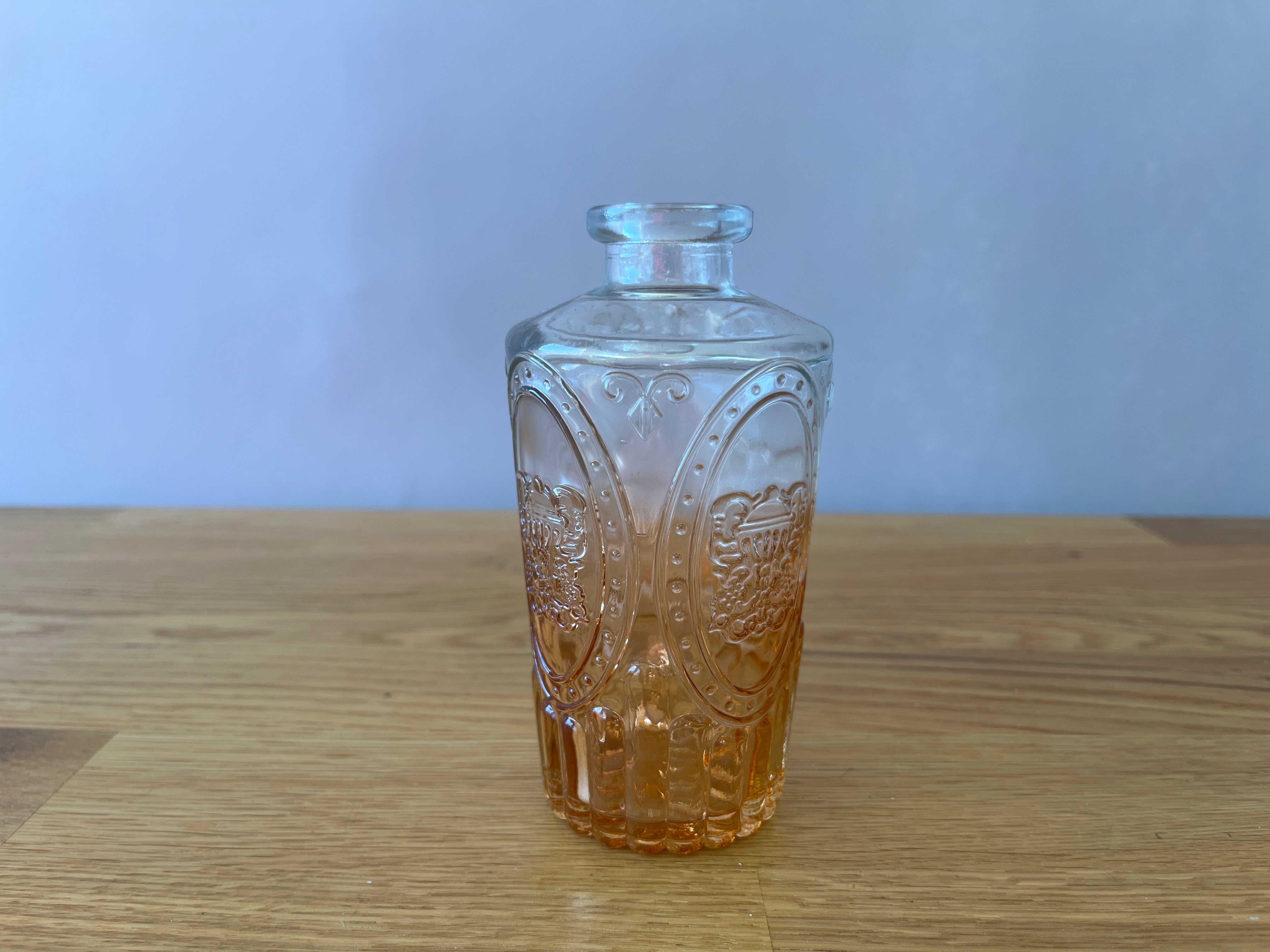Orange and Clear Ombre Glass Bud Vase
