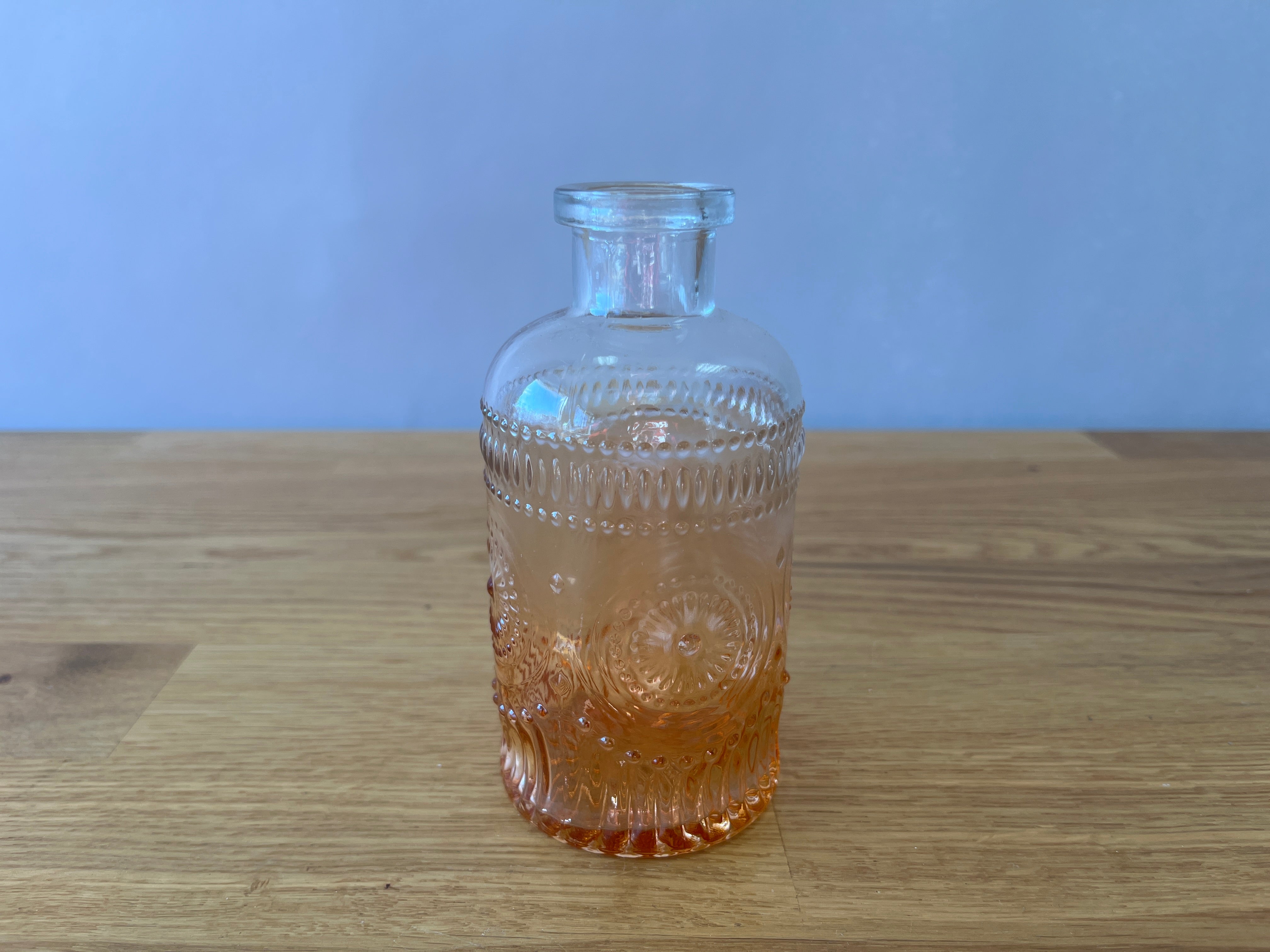 Orange and Clear Ombre Glass Bud Vase