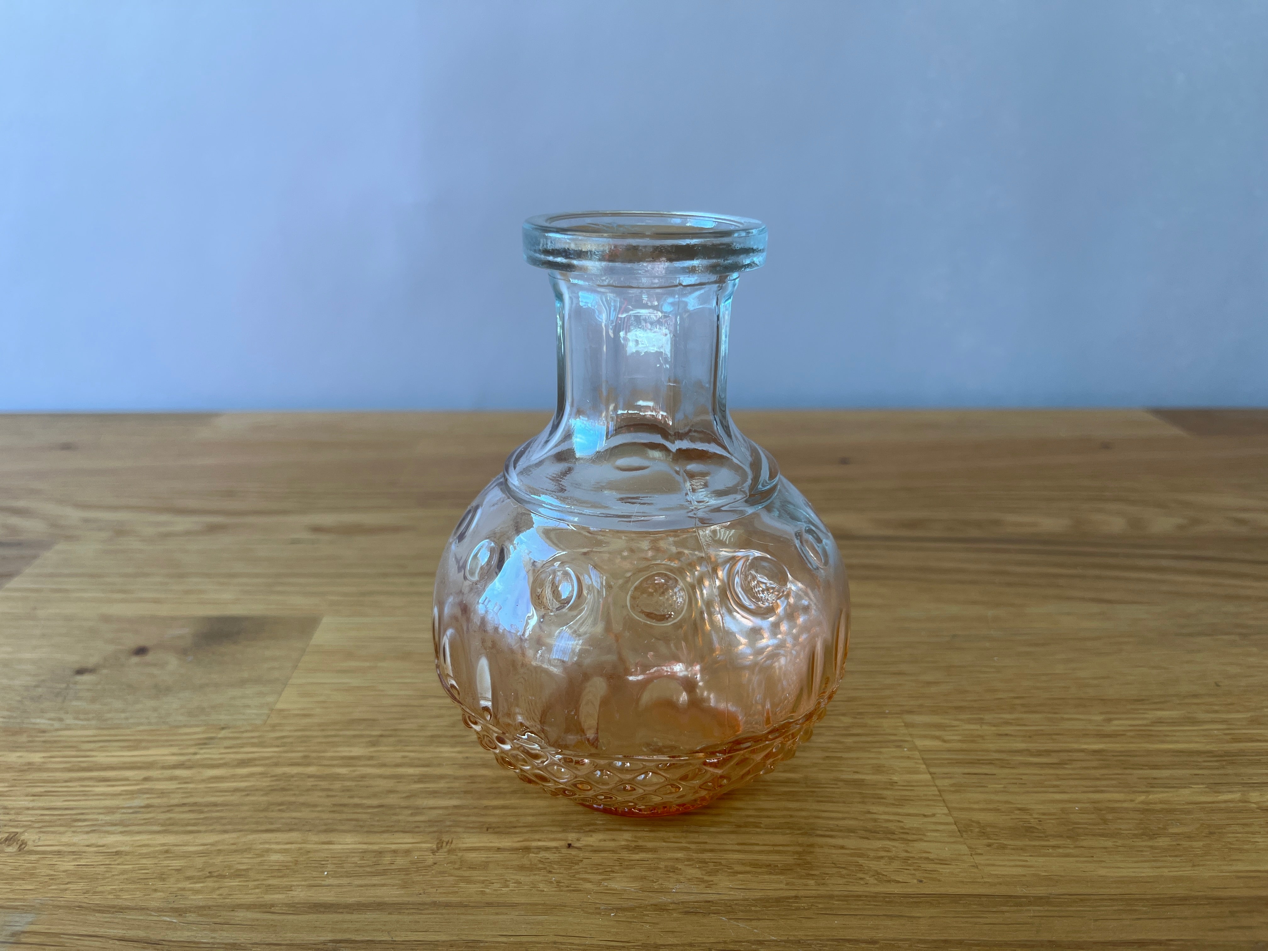 Orange and Clear Ombre Glass Bud Vase