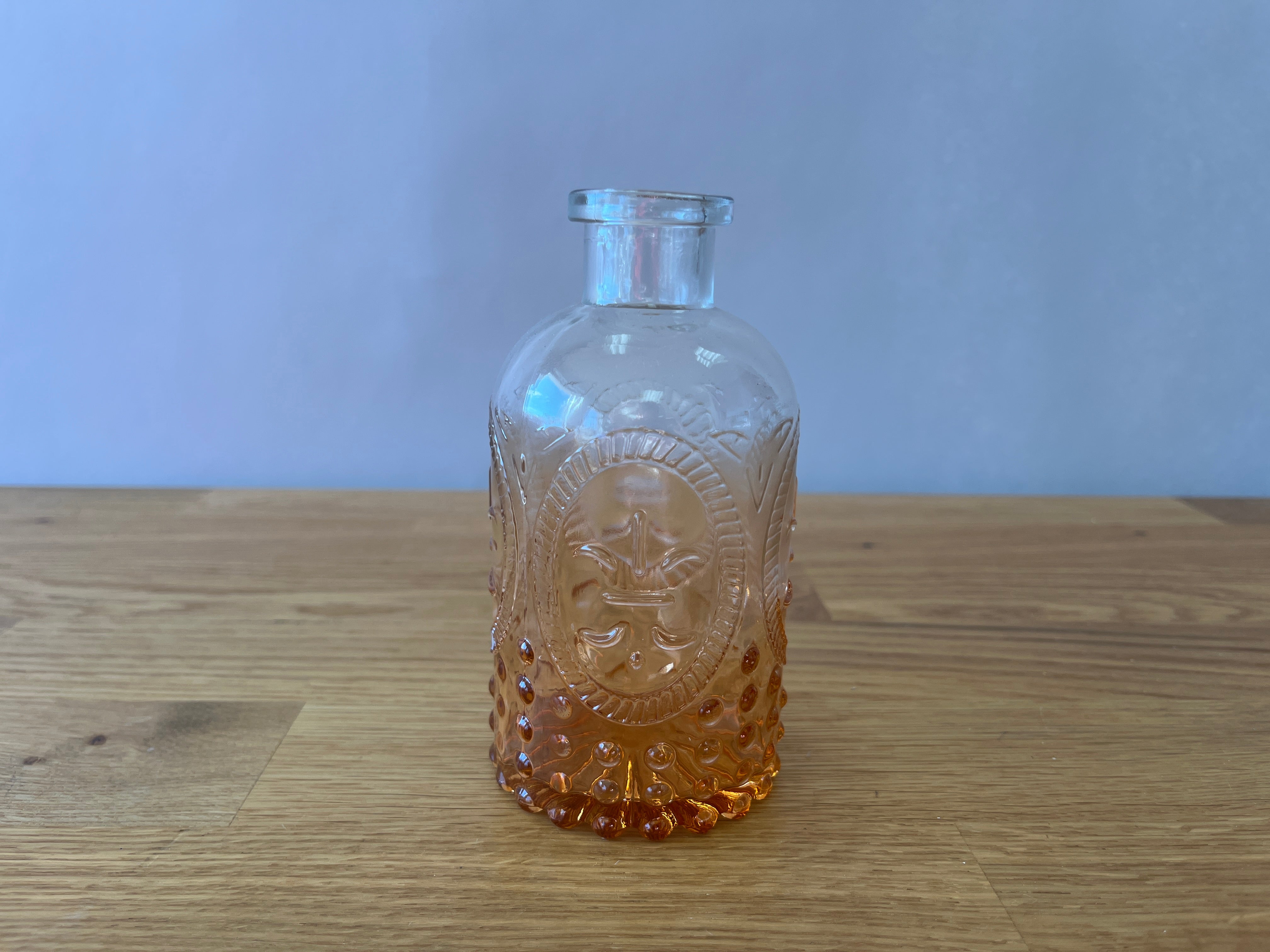 Orange and Clear Ombre Glass Bud Vase