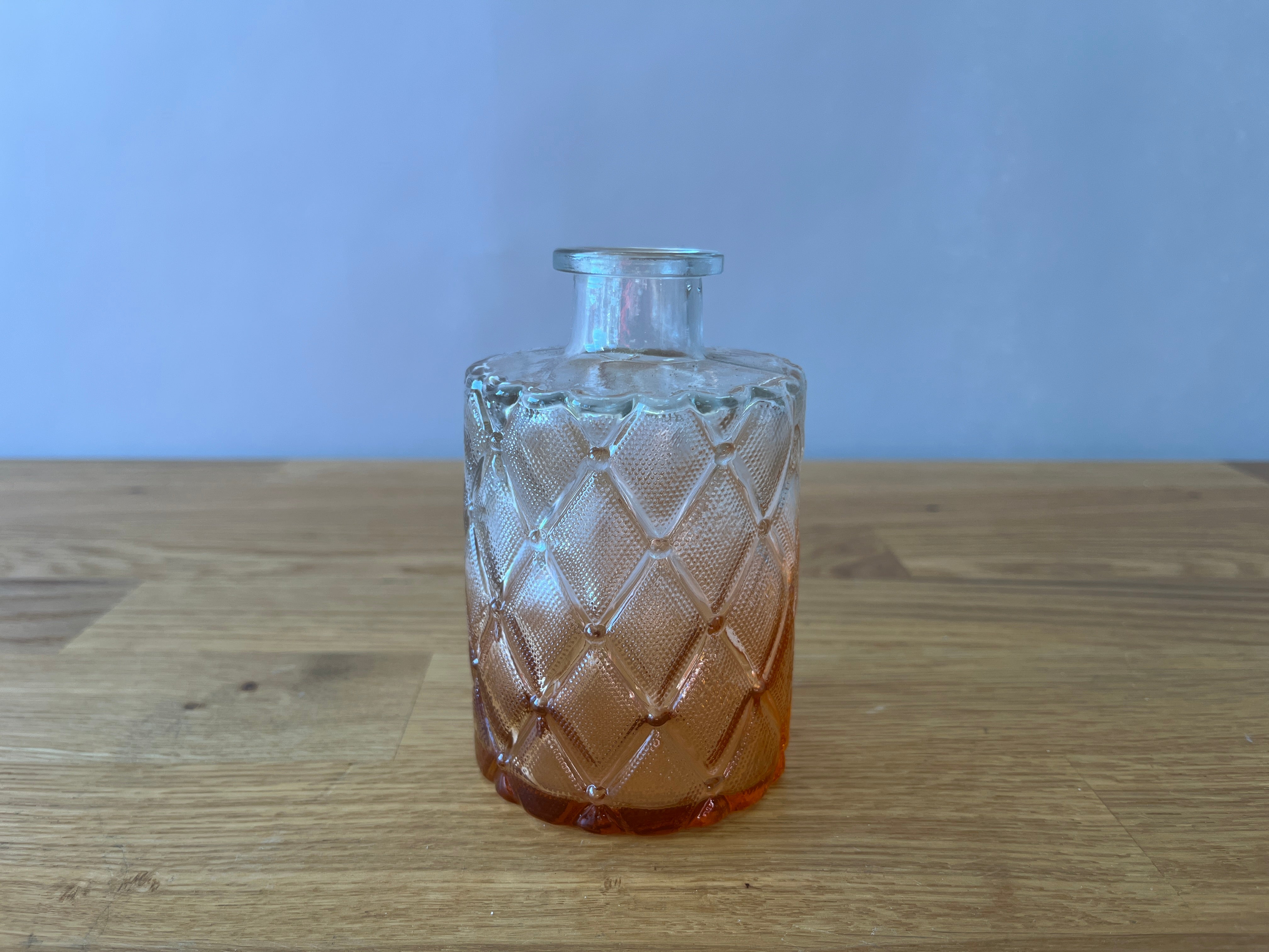 Orange and Clear Ombre Glass Bud Vase