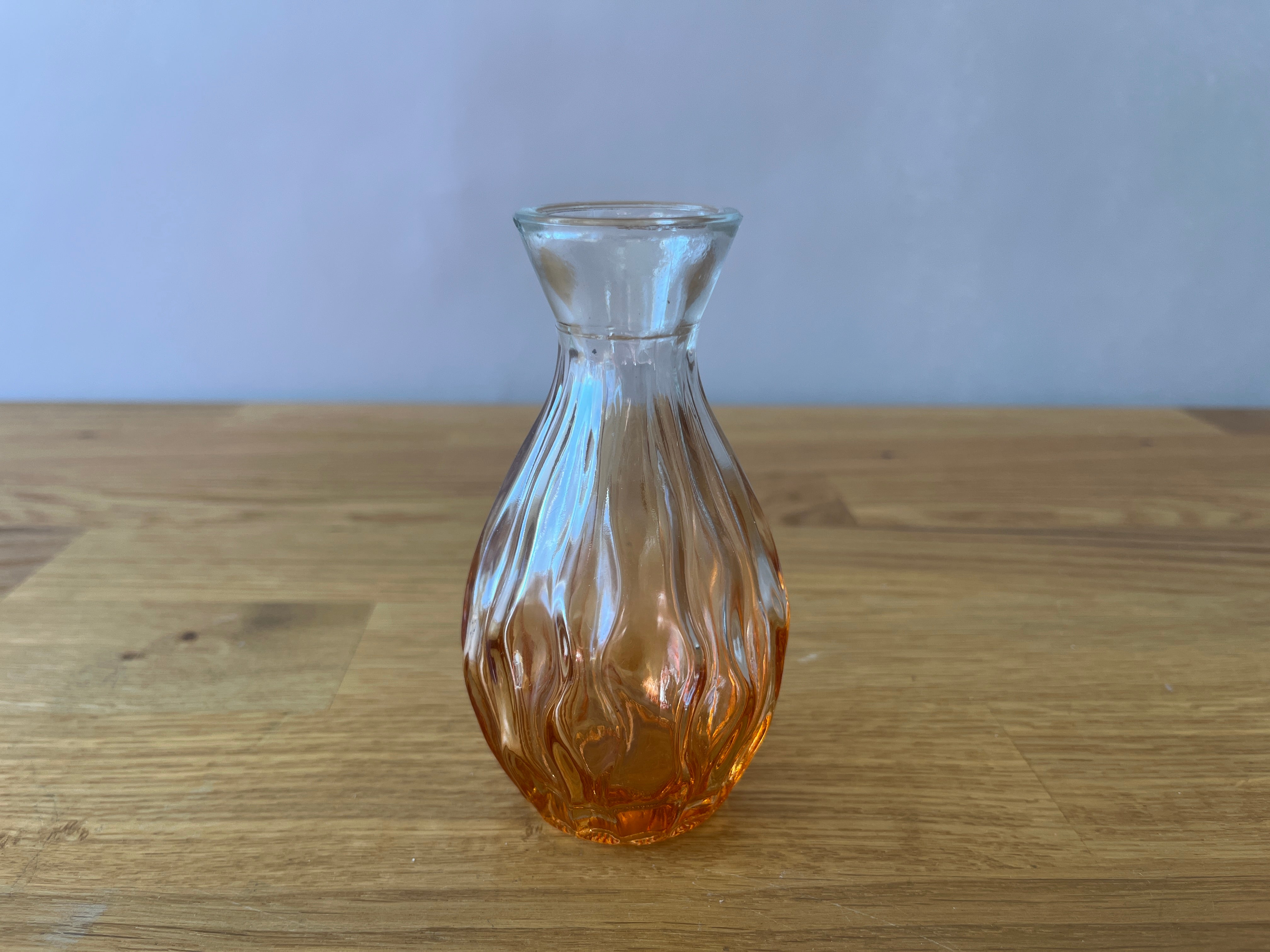 Orange and Clear Ombre Glass Bud Vase