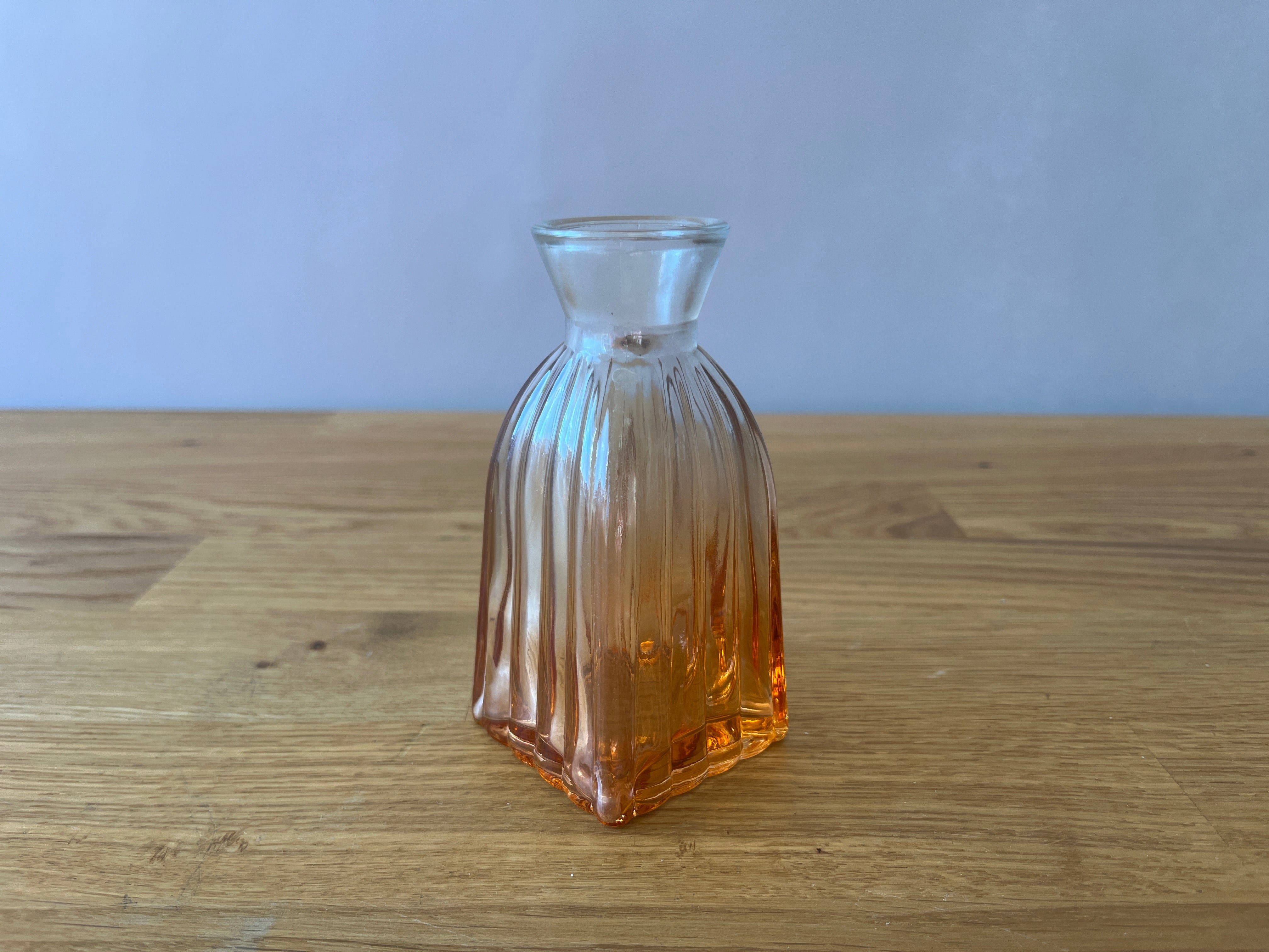 Orange and Clear Ombre Glass Bud Vase
