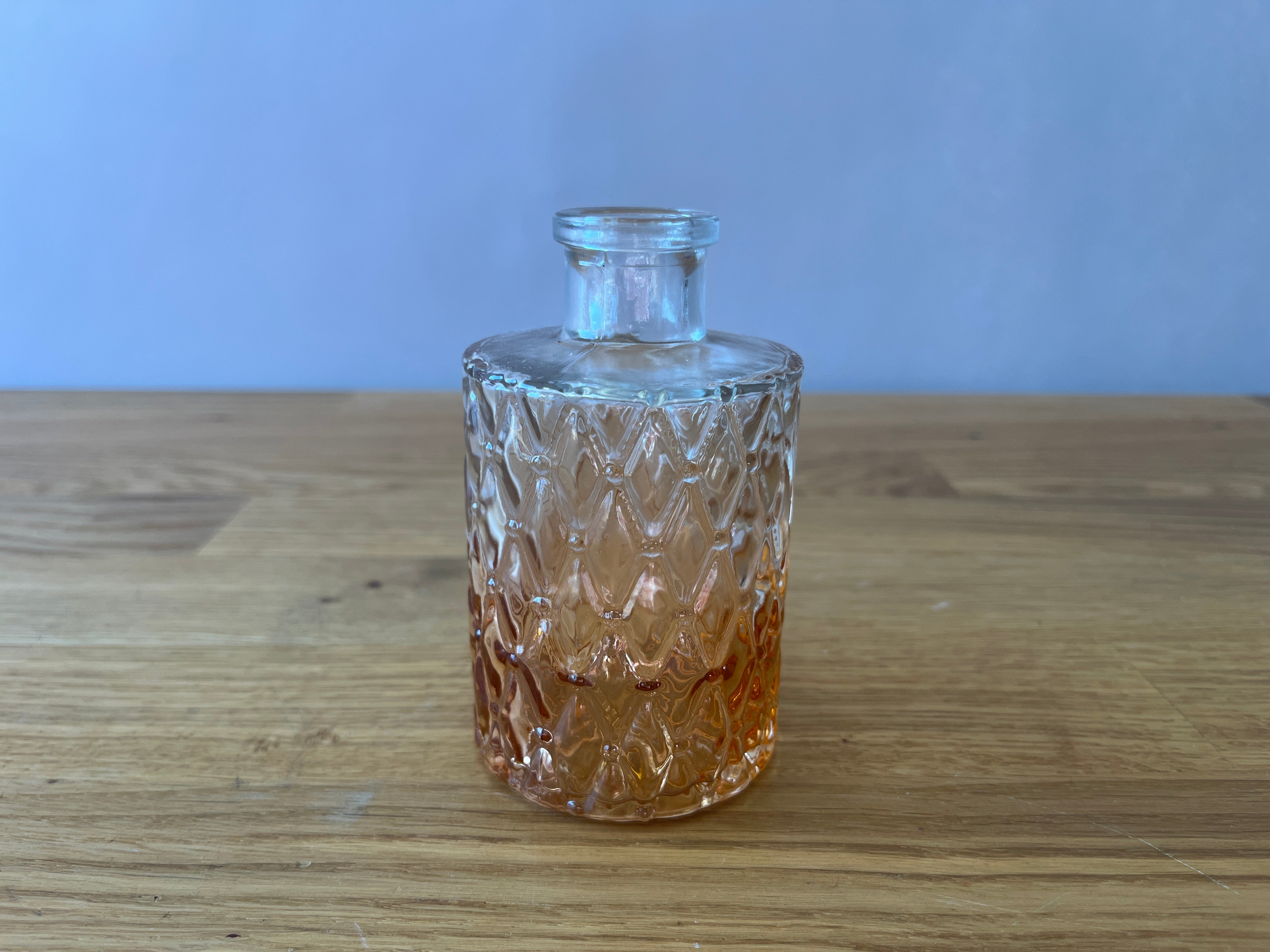 Orange and Clear Ombre Glass Bud Vase