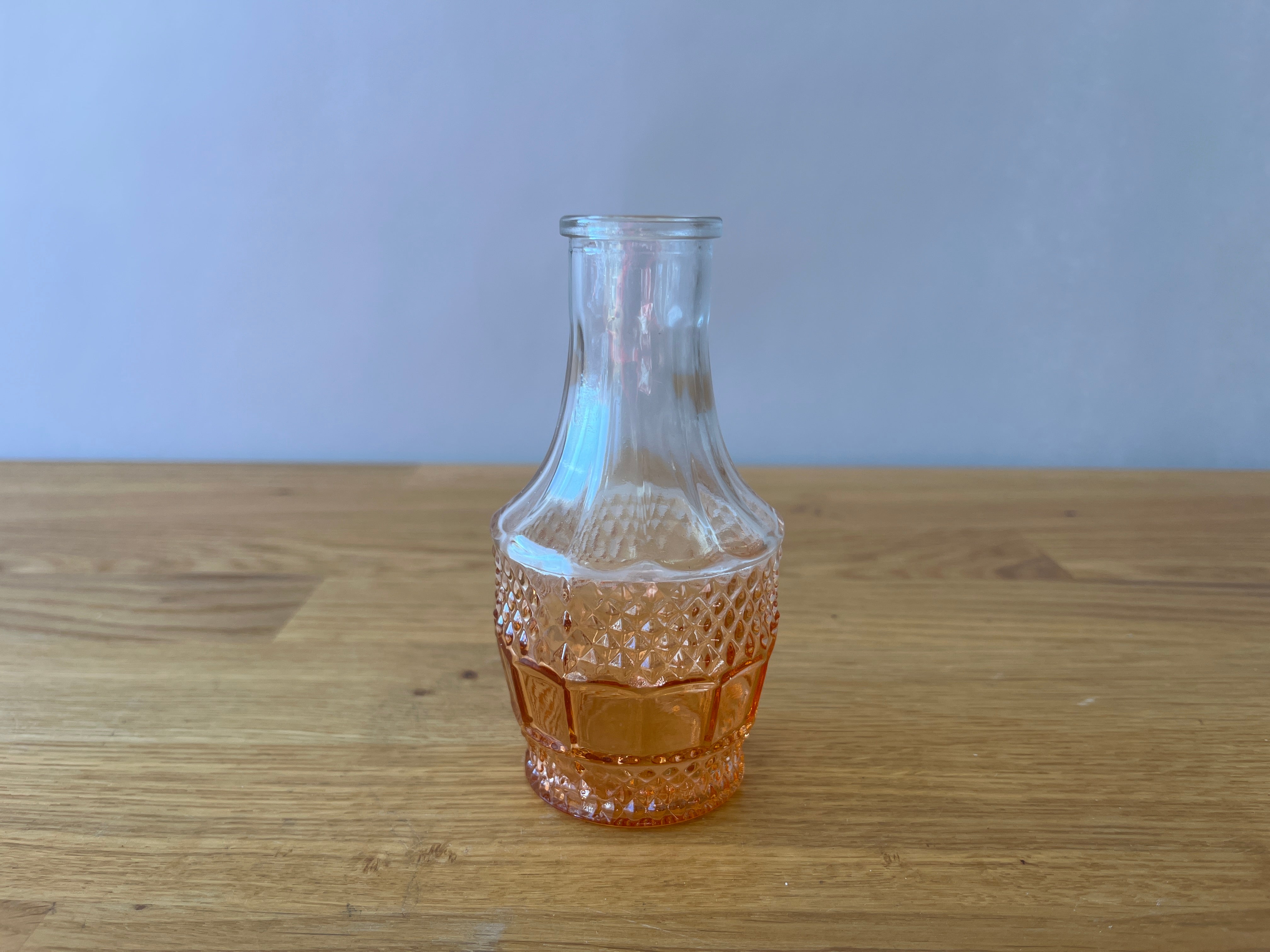 Orange and Clear Ombre Glass Bud Vase