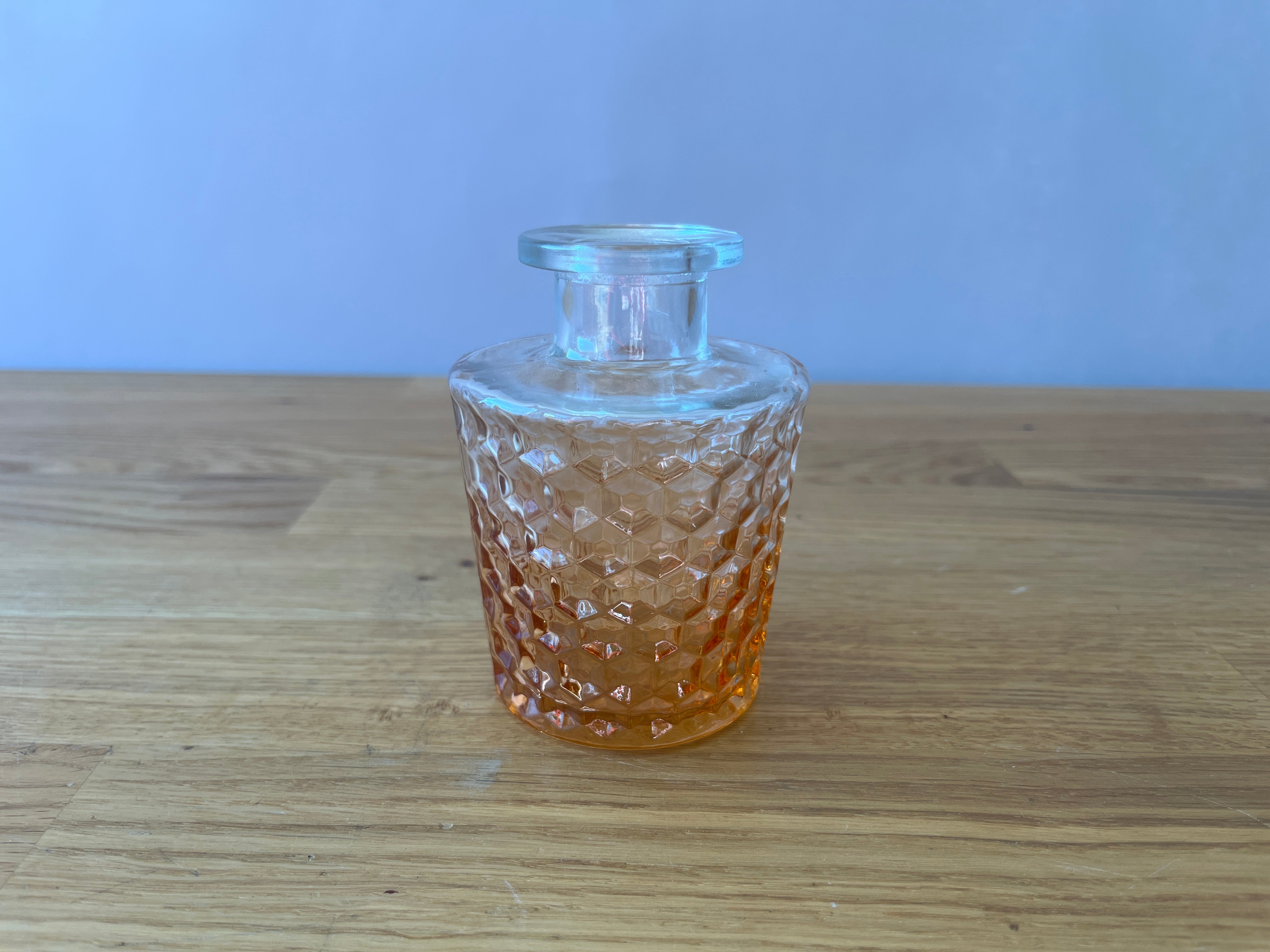 Orange and Clear Ombre Glass Bud Vase