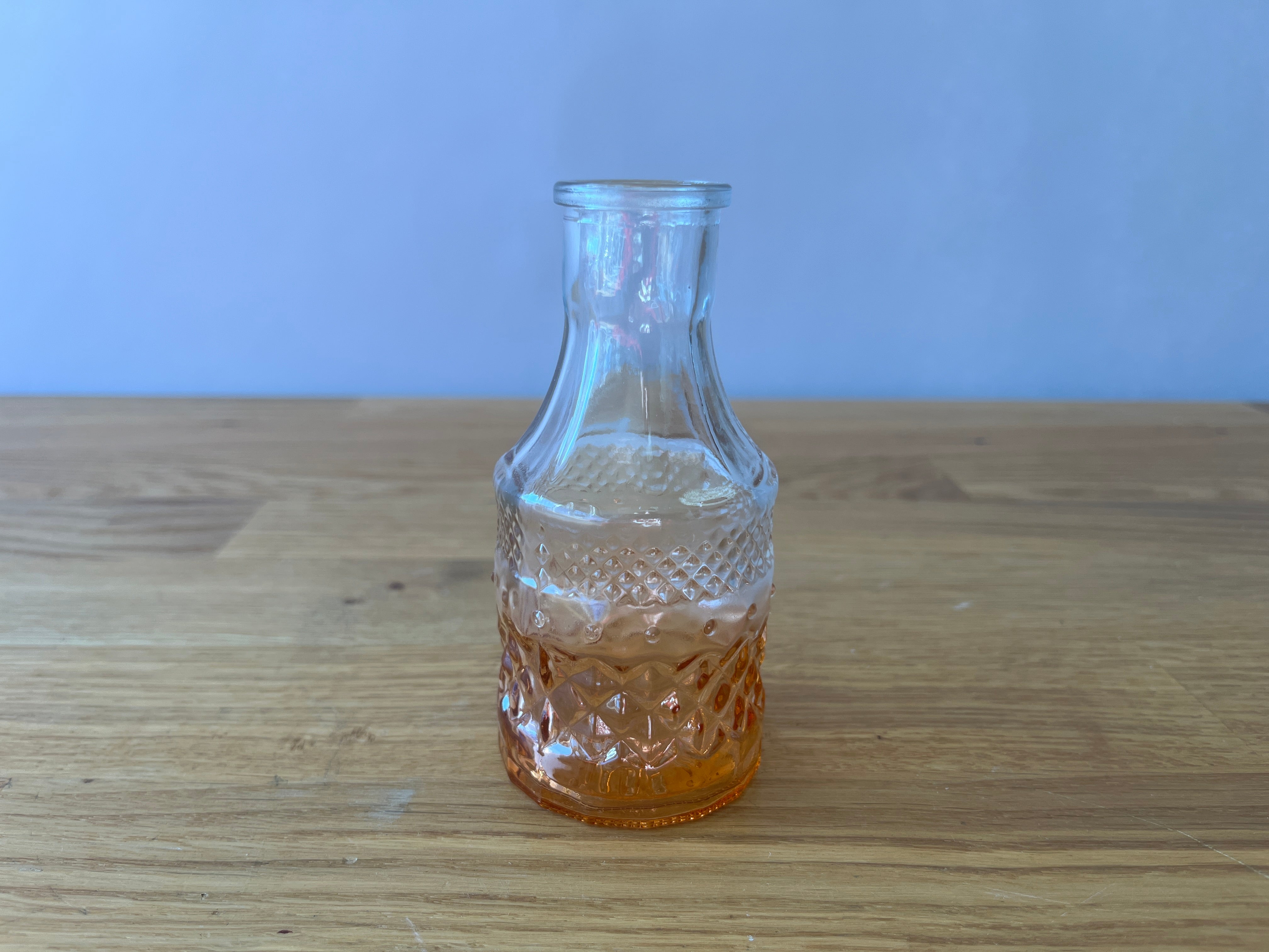 Orange and Clear Ombre Glass Bud Vase