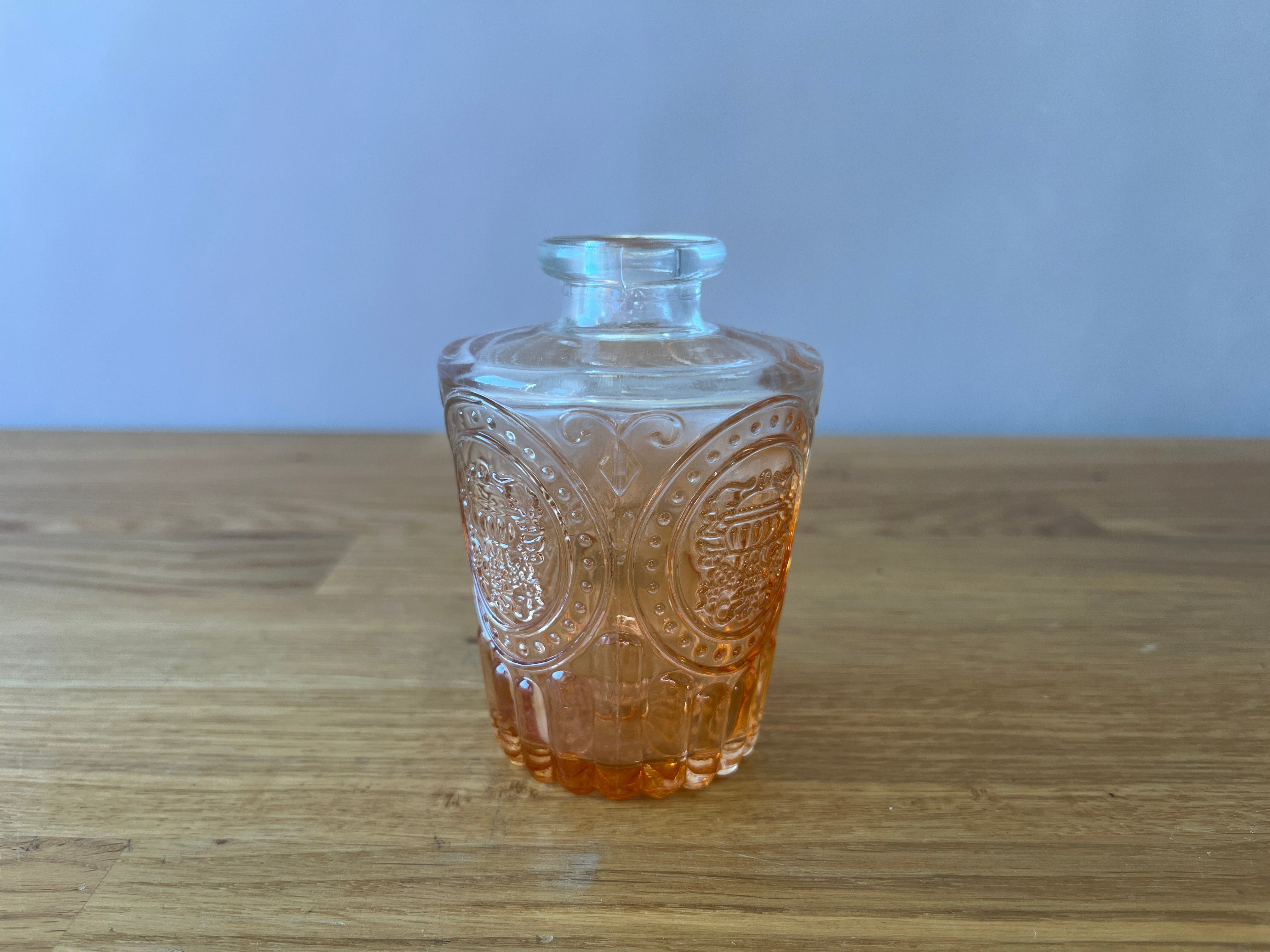 Orange and Clear Ombre Glass Bud Vase