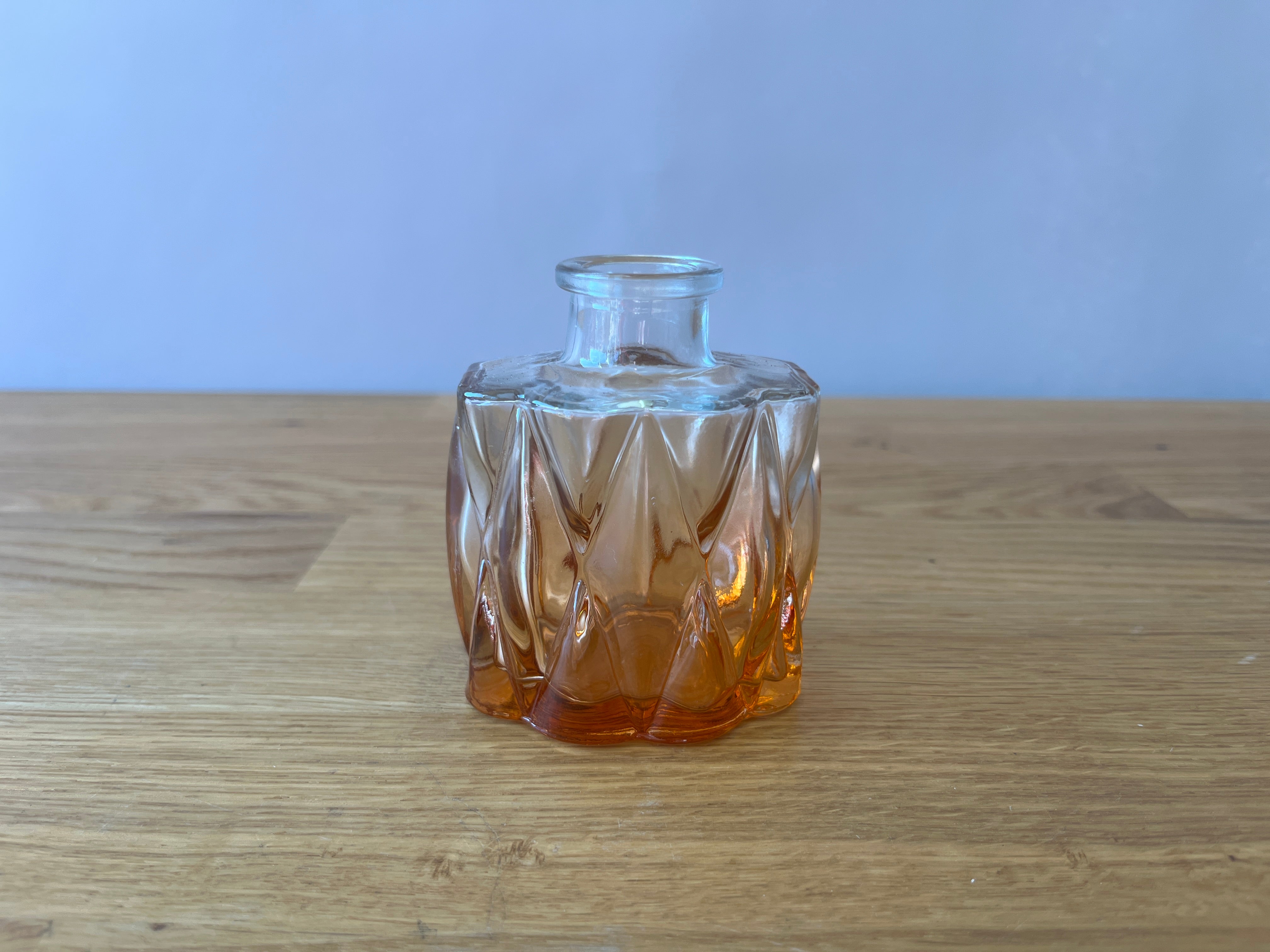 Orange and Clear Ombre Glass Bud Vase