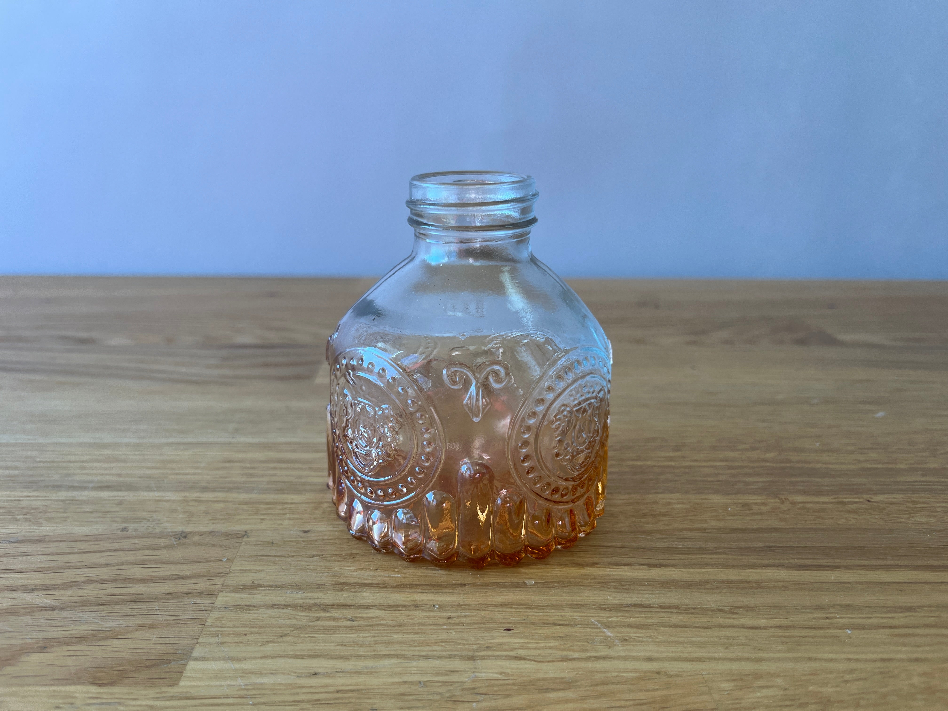 Orange and Clear Ombre Glass Bud Vase