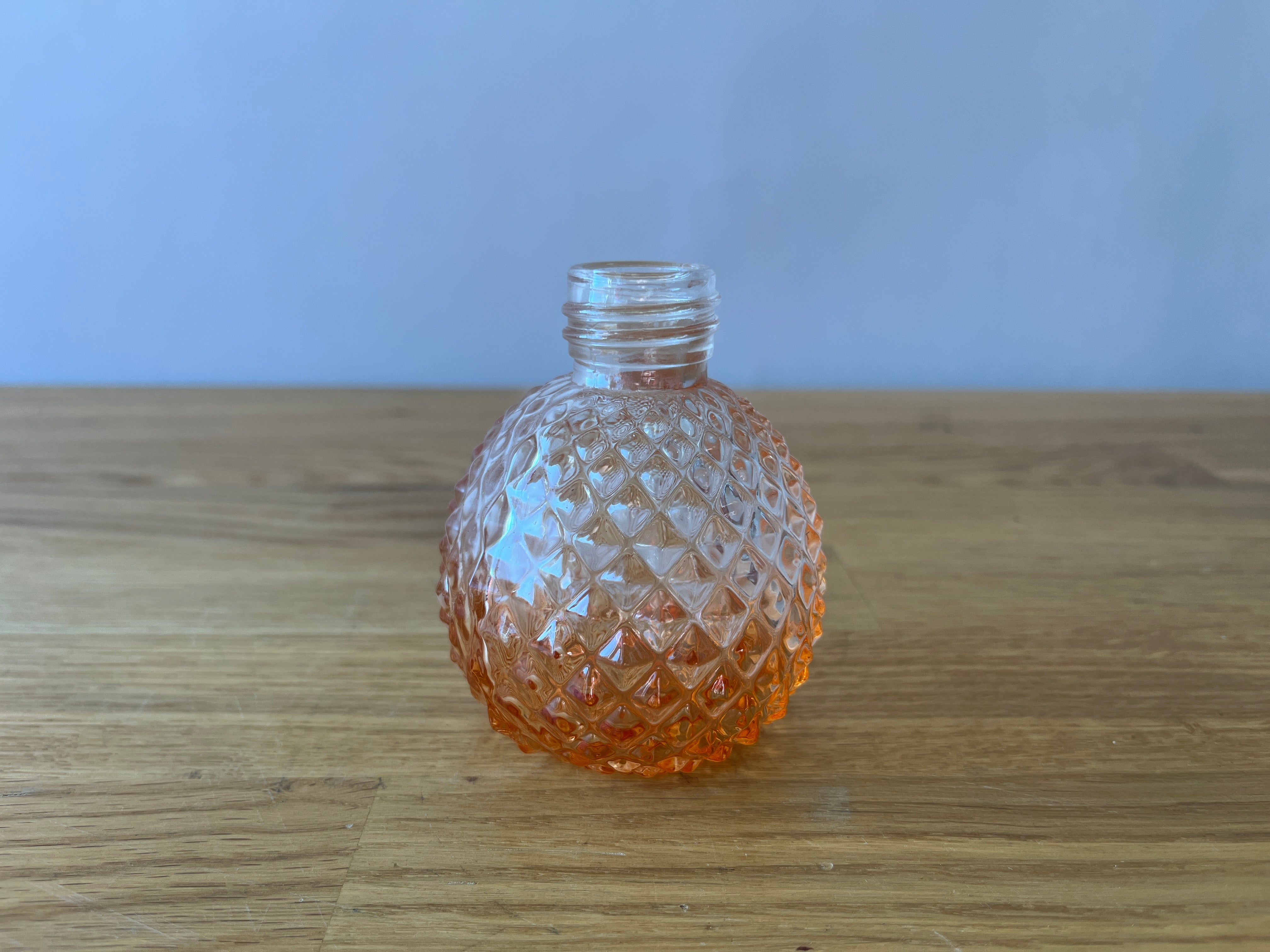 Orange and Clear Ombre Glass Bud Vase