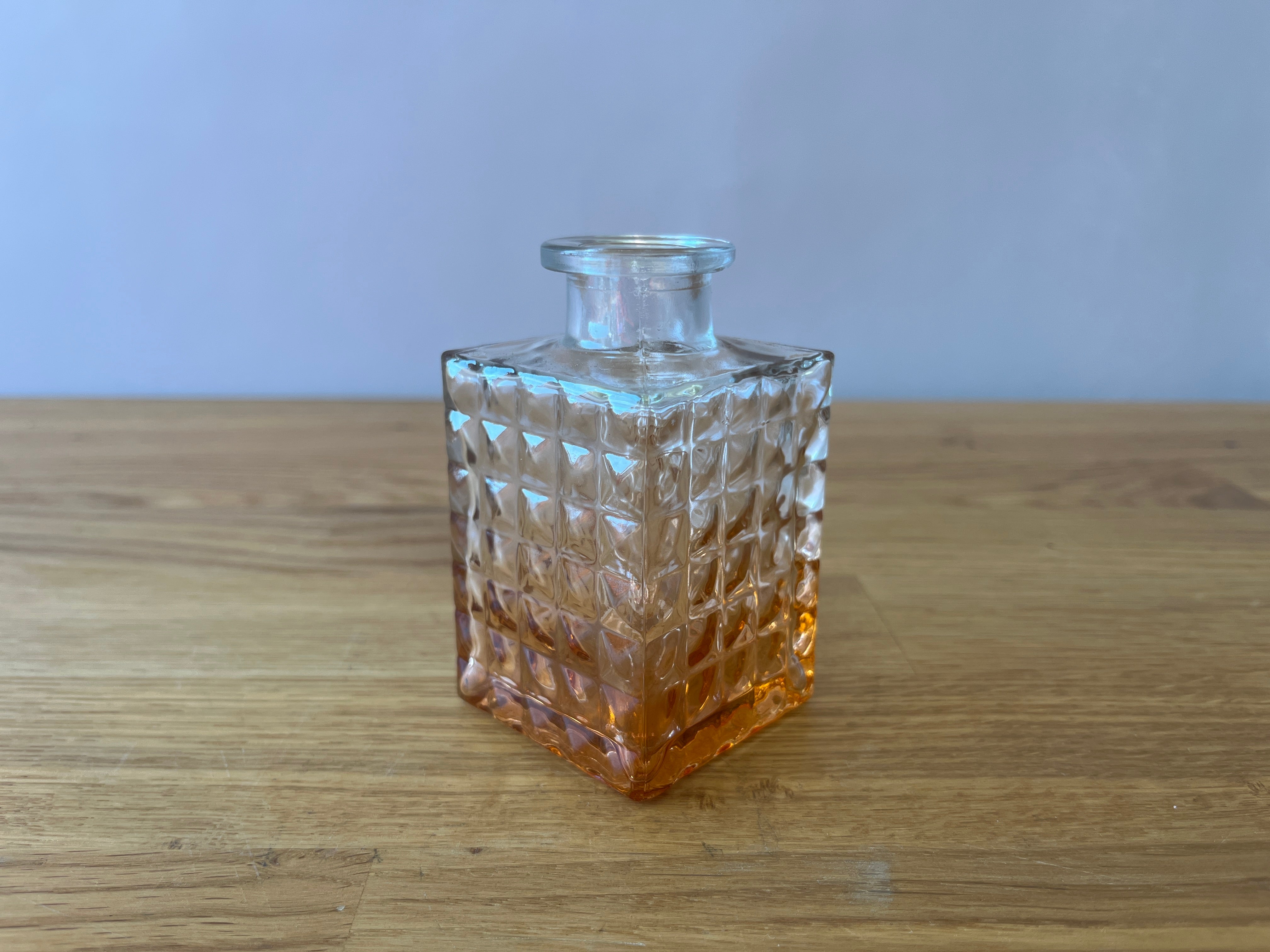 Orange and Clear Ombre Glass Bud Vase