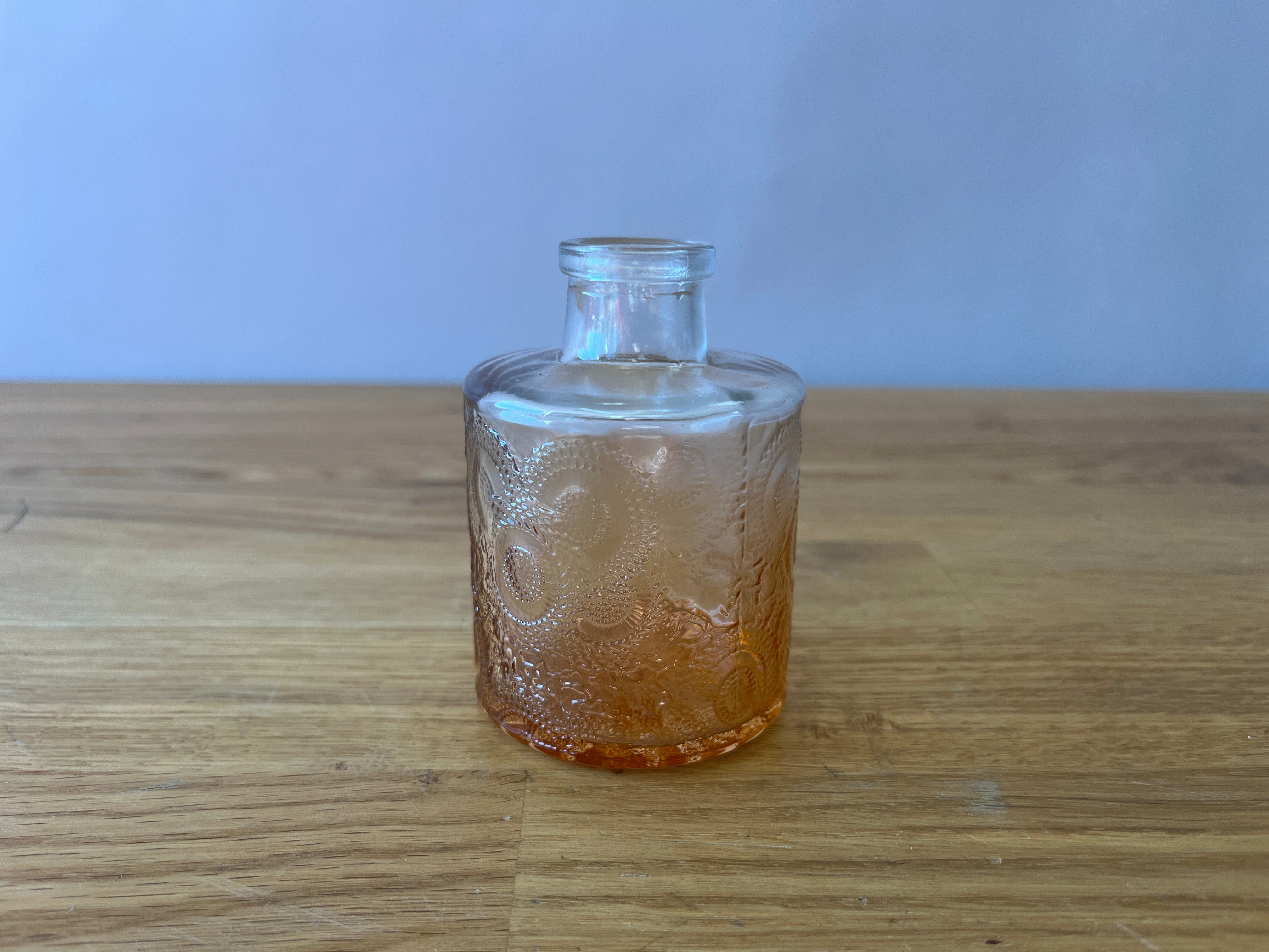 Orange and Clear Ombre Glass Bud Vase