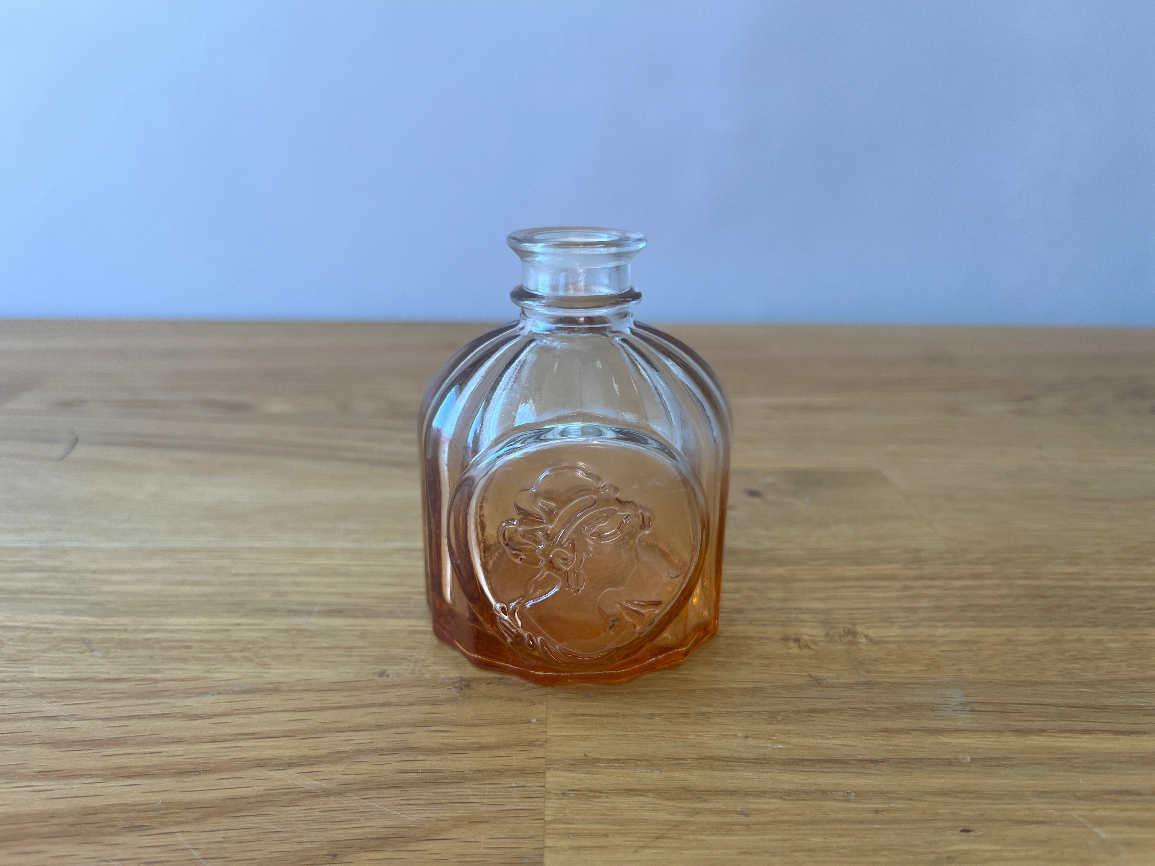 Orange and Clear Ombre Glass Bud Vase