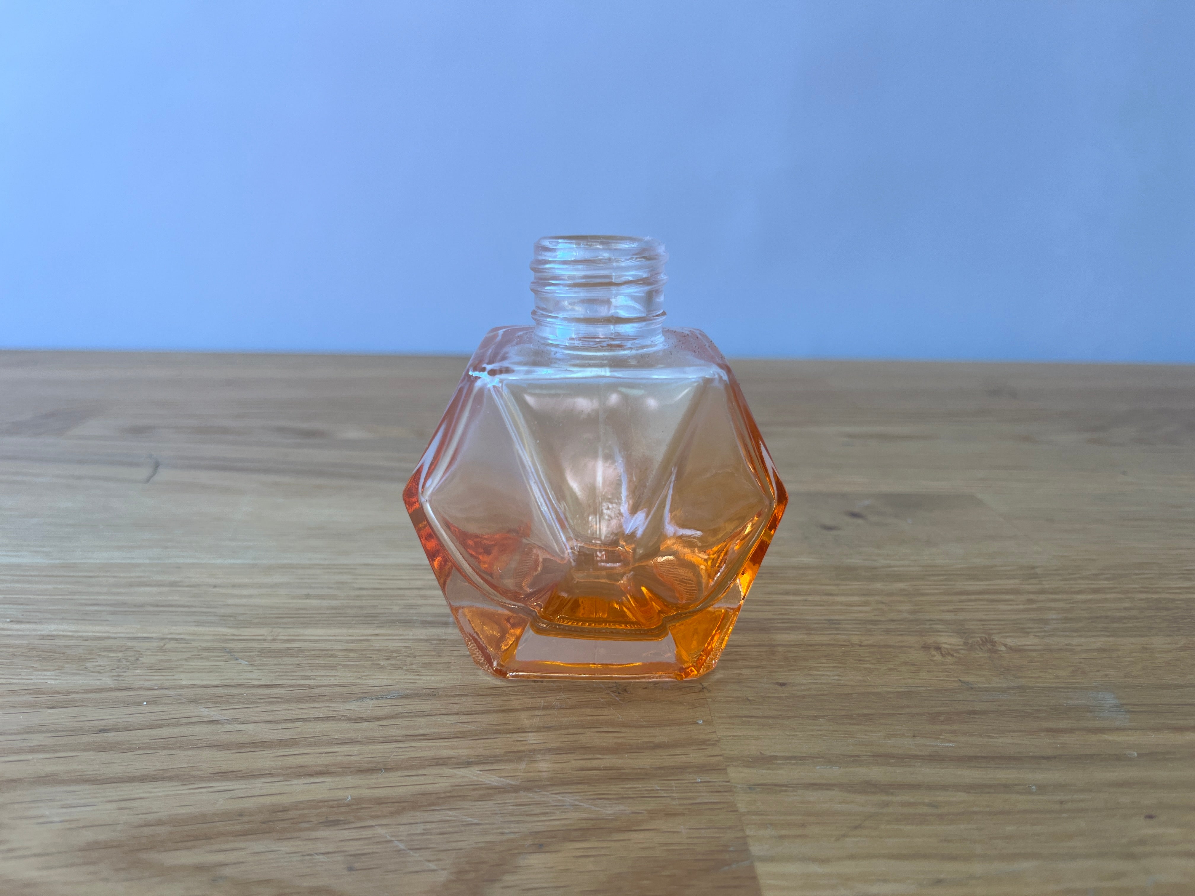 Orange and Clear Ombre Glass Bud Vase