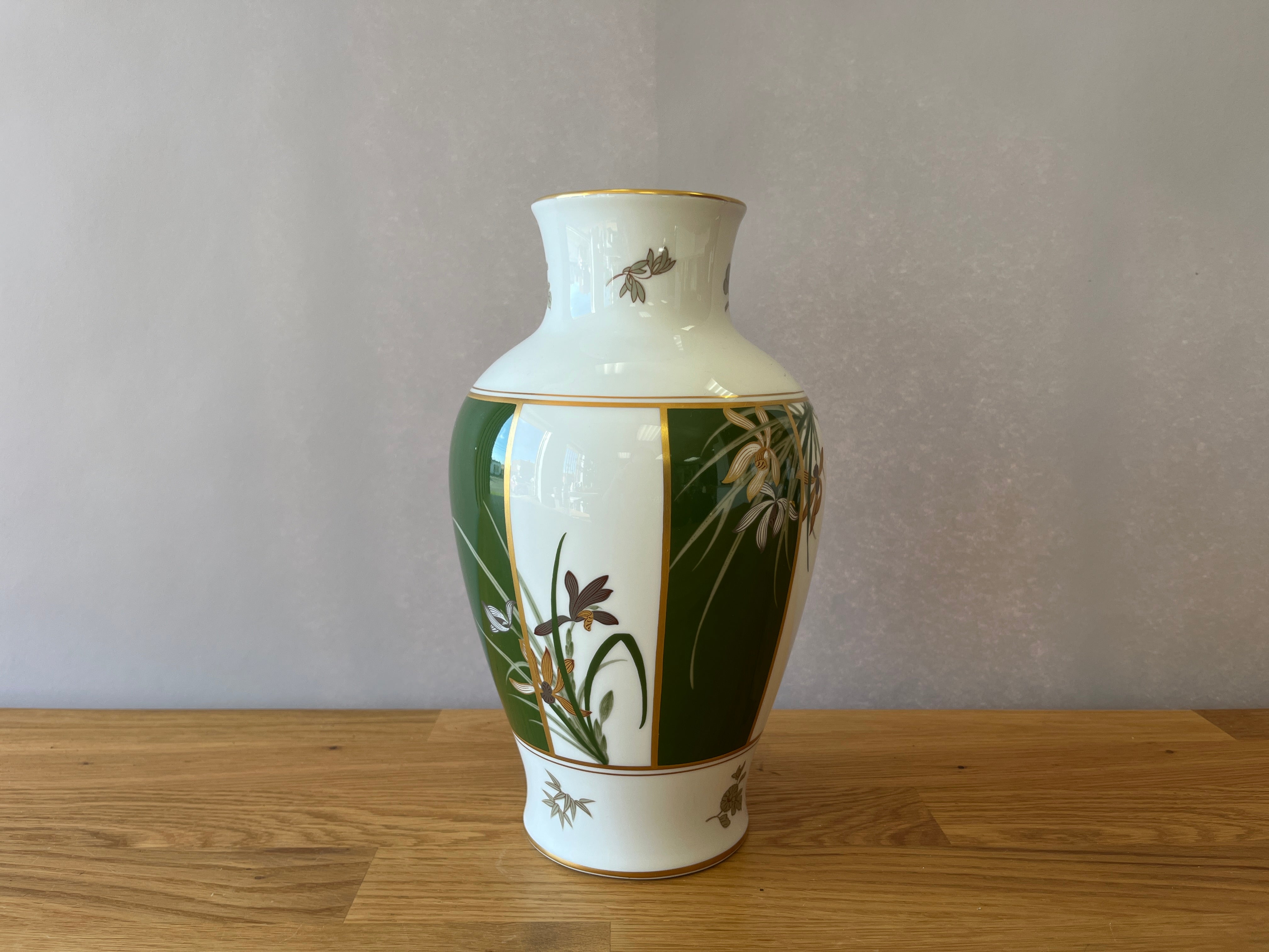 Green and White Vase