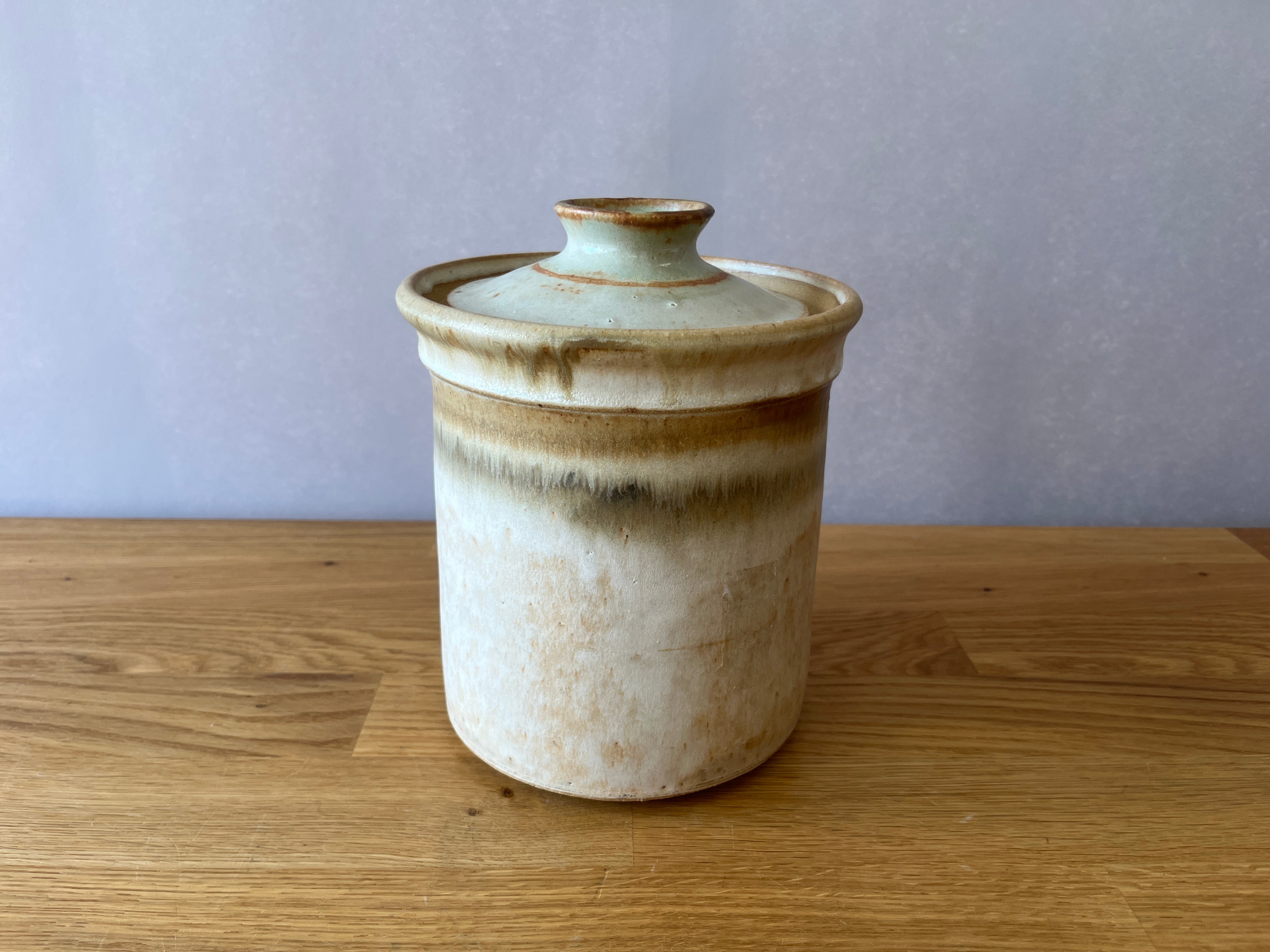 Brown Striped Canister