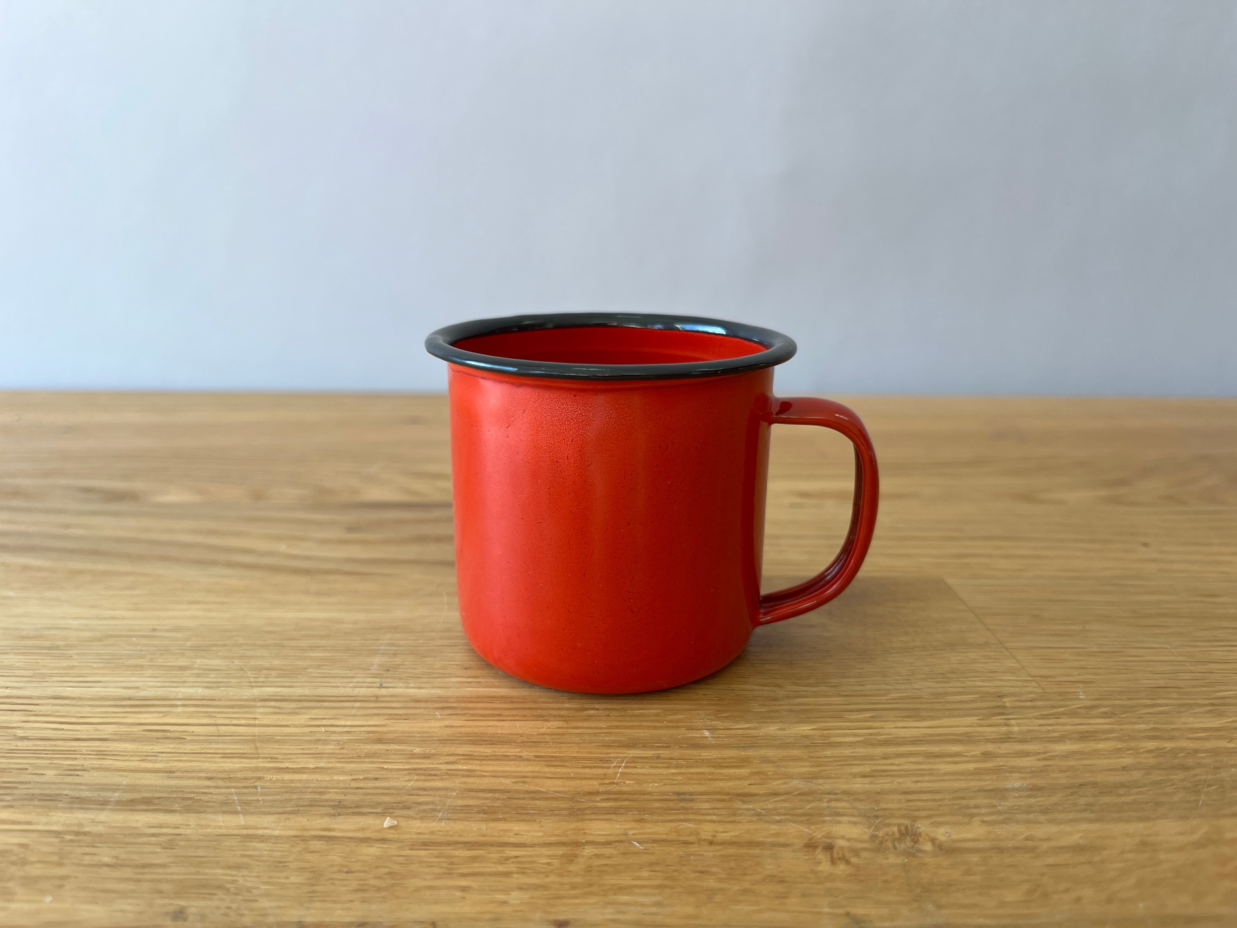Red enamel espresso camping mug