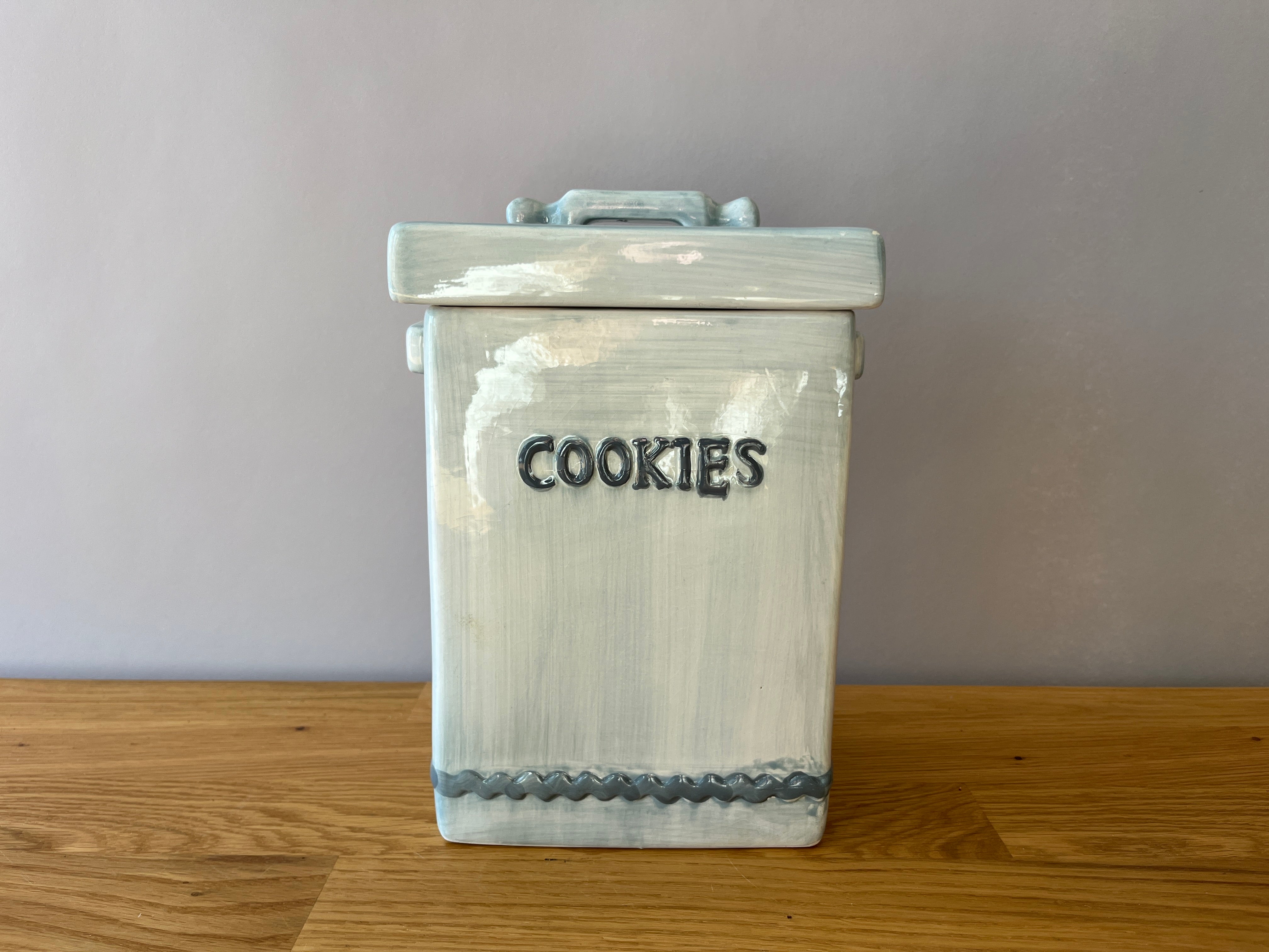Light blue cookie jar