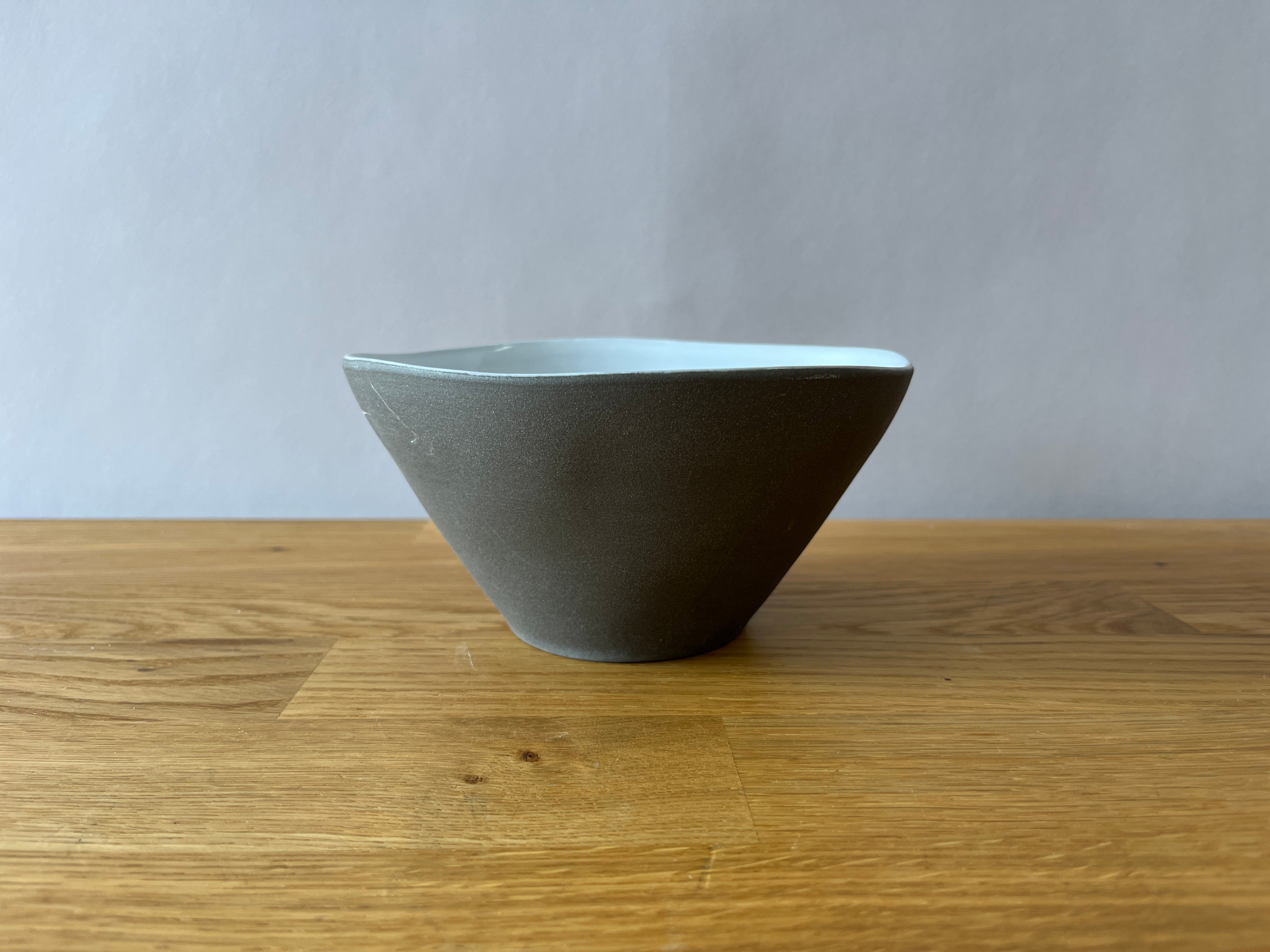 stoneware cereal bowl with brown texture.