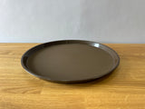 brown server tray