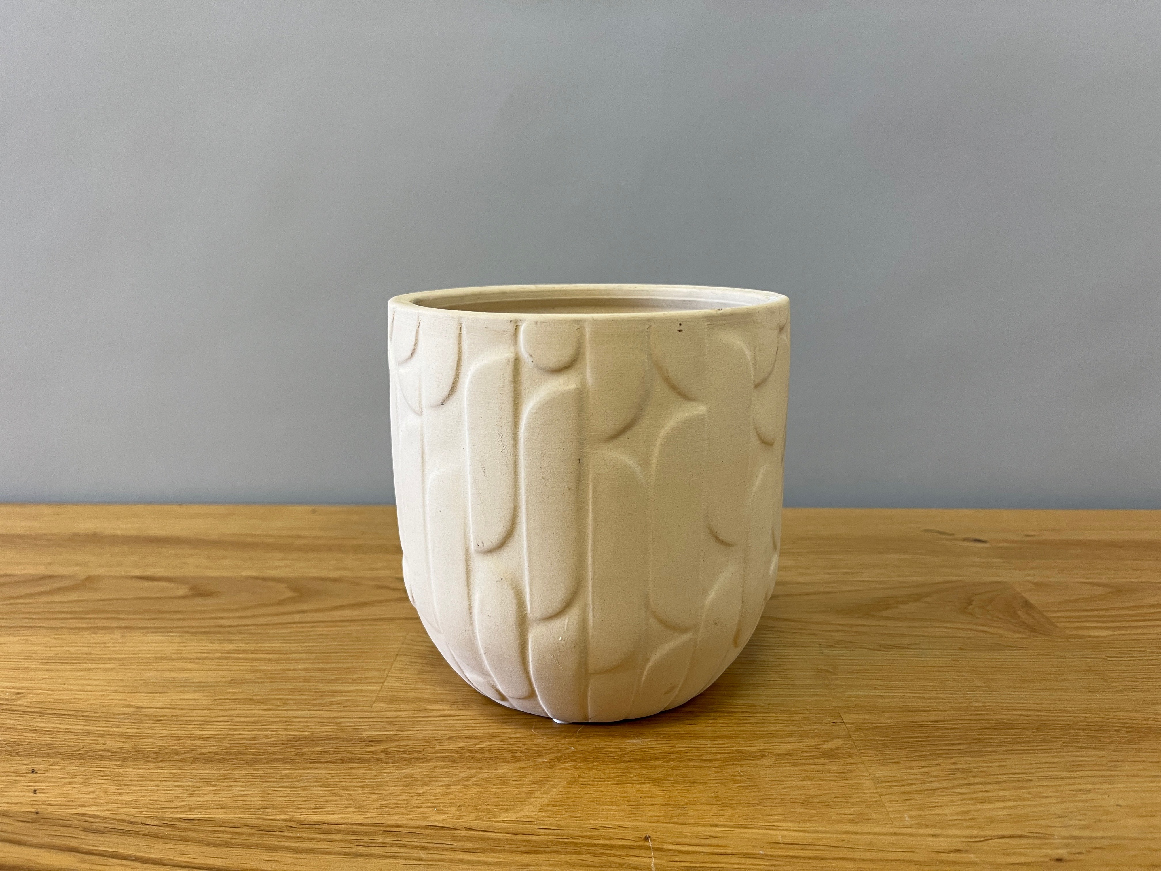 White Abstract Plant Pot