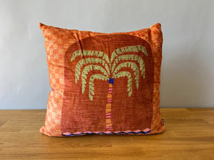 Orange Palm Tree Pillow