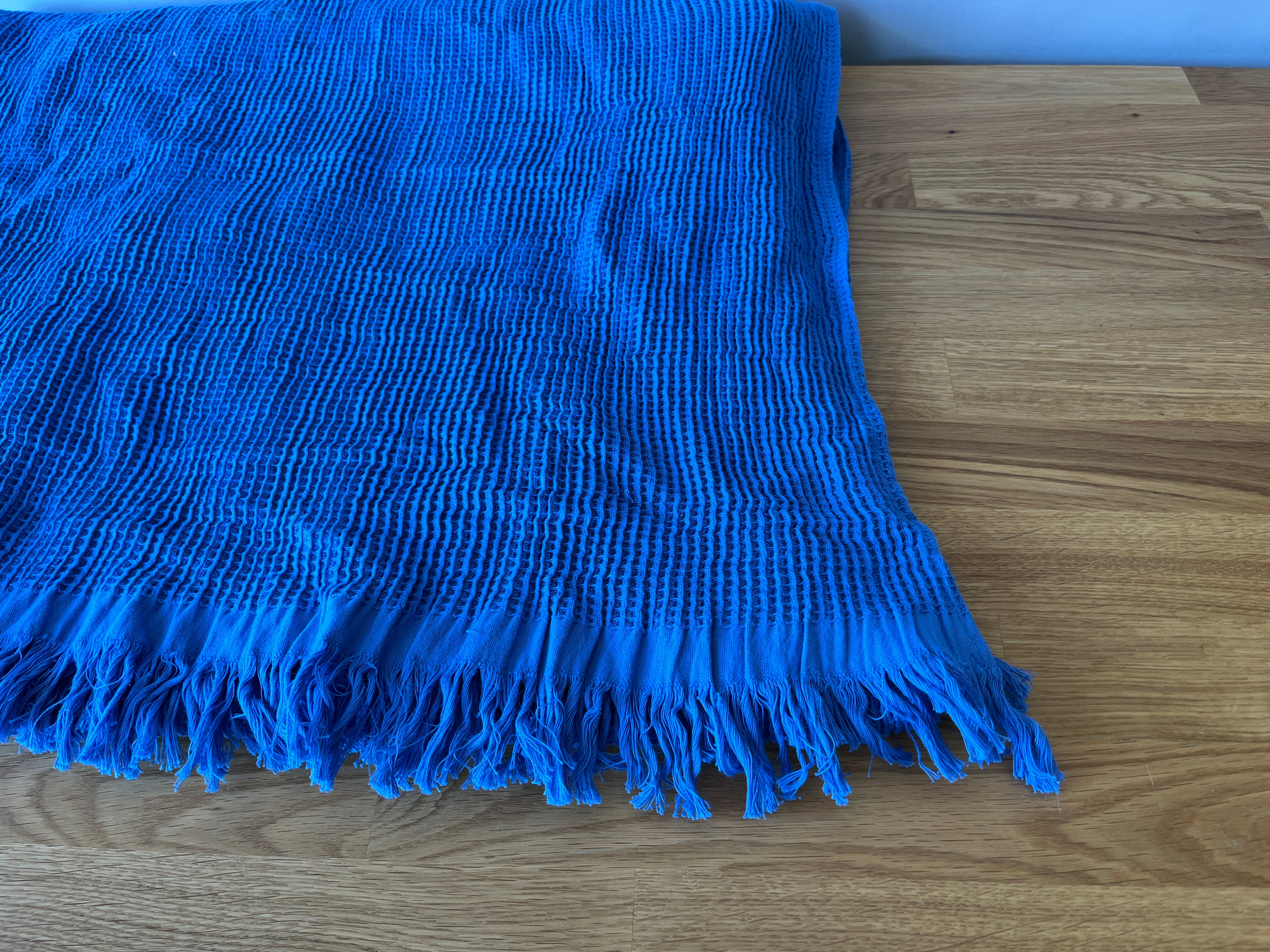 Blue Waffle Throw Blanket