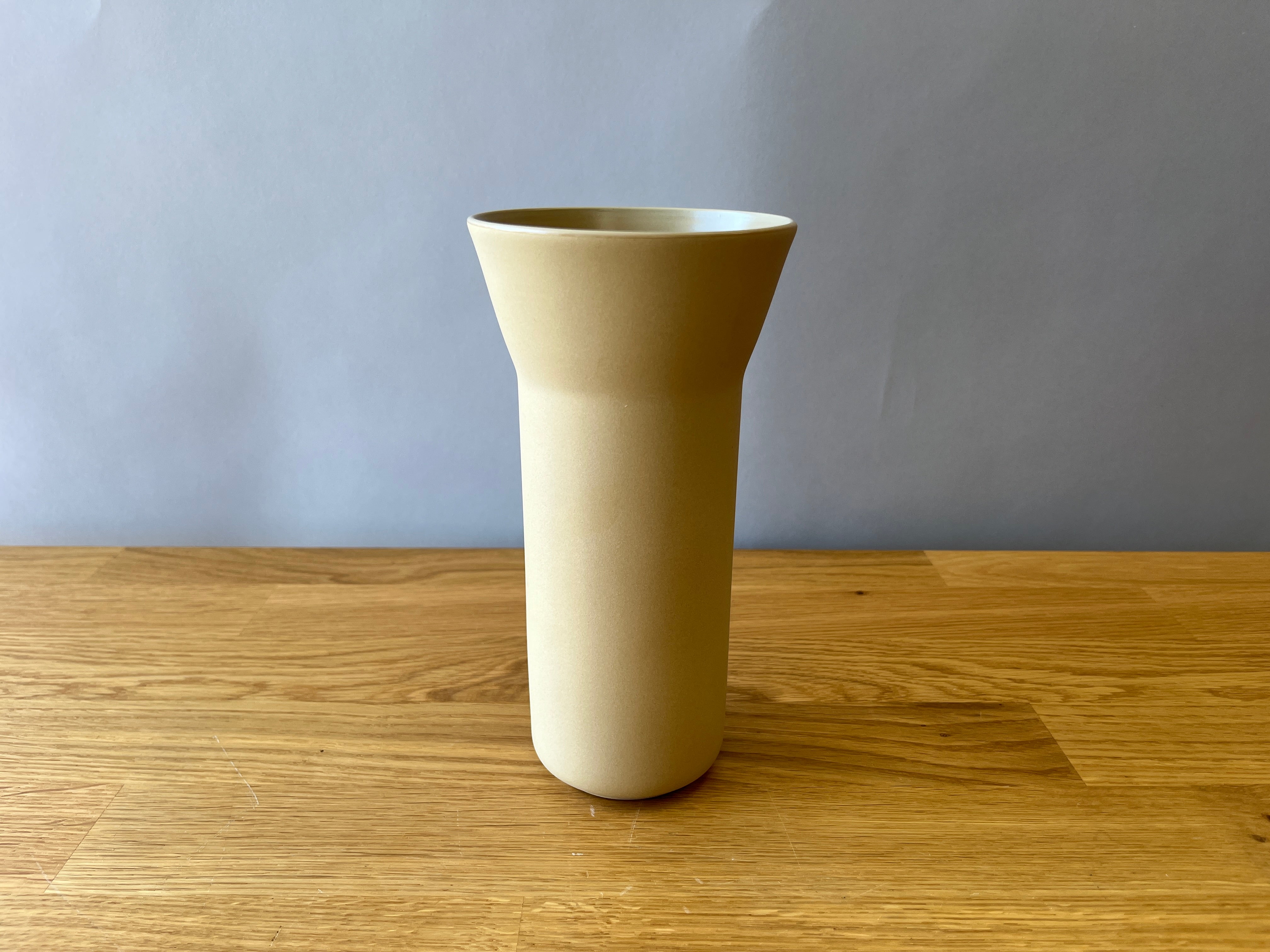 Wheat coloured reverse tall taper vase