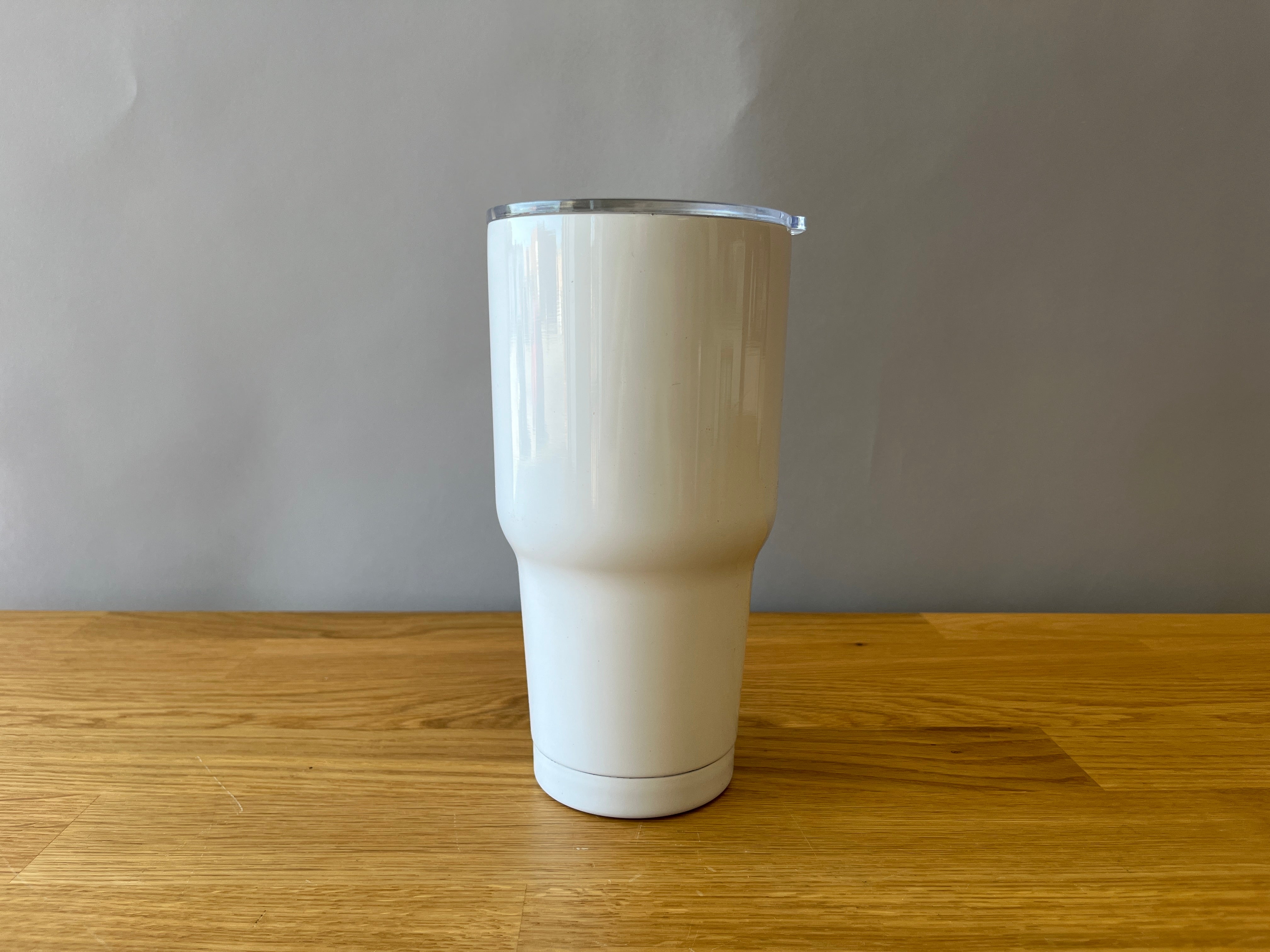 White travel mug